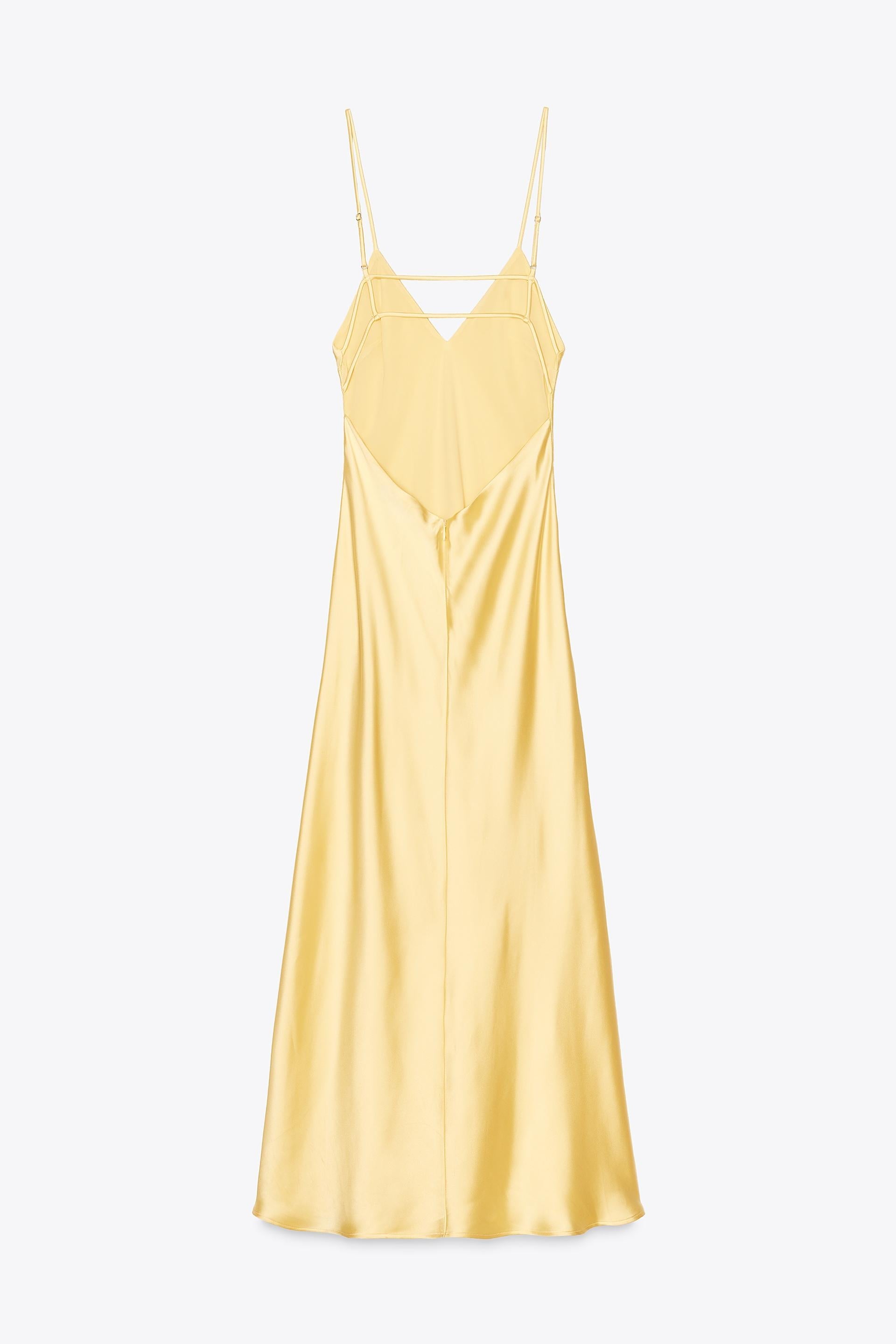 Chloe's Satin Backless Dress – Soft Yellow