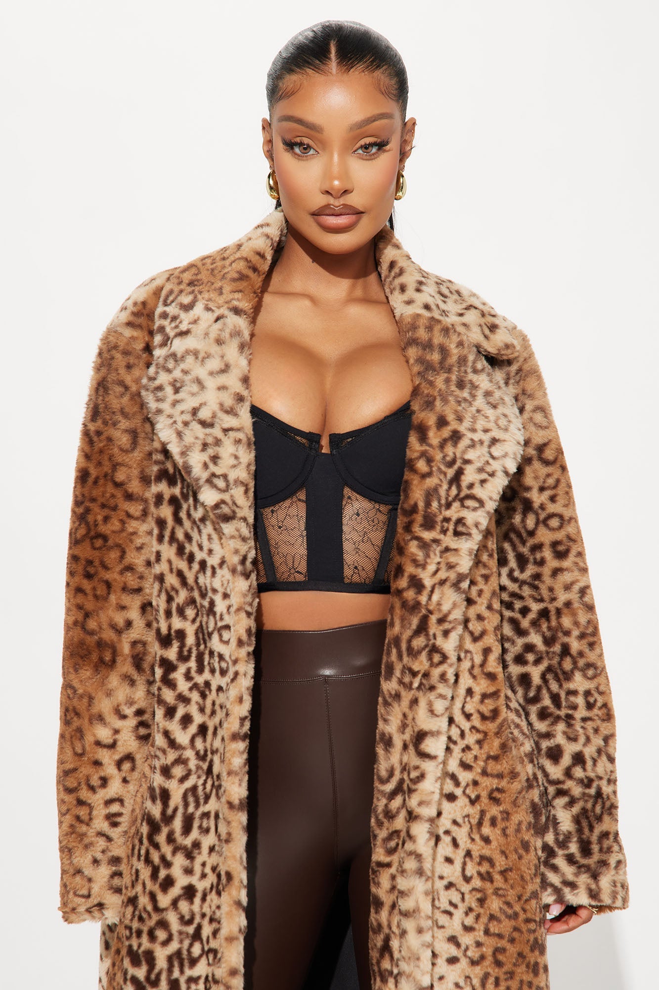 Lily Leopard Faux Fur Coat