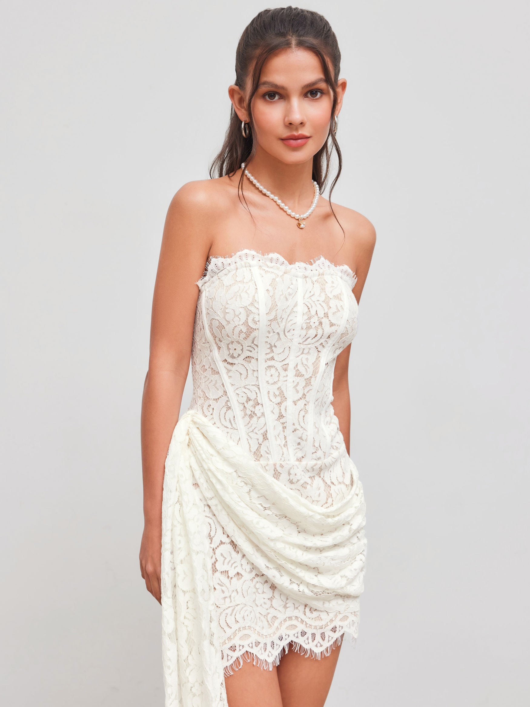 Lily Lace Tie Mini Dress
