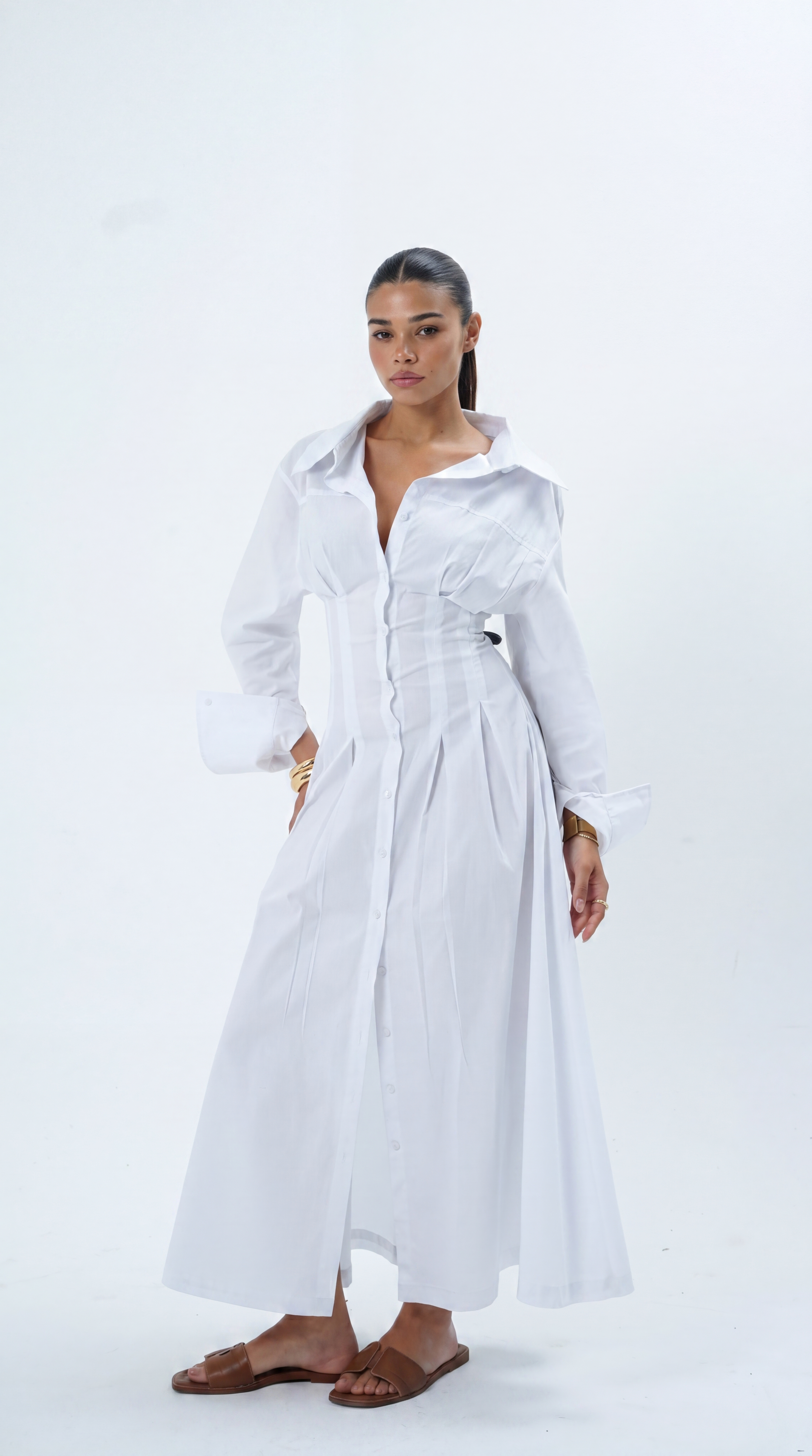 ROSE CORSET MIDI DRESS