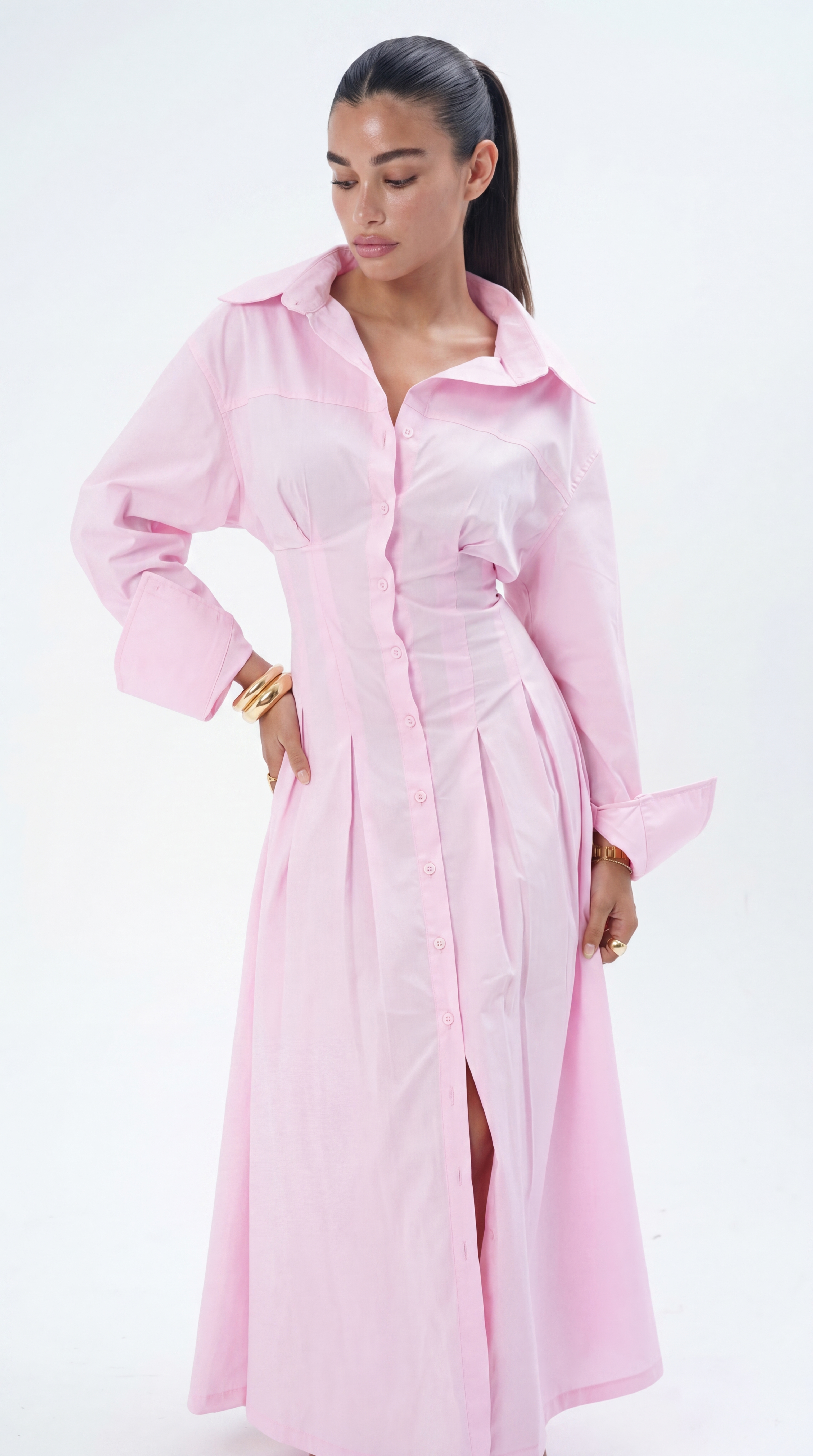 ROSE CORSET MIDI DRESS