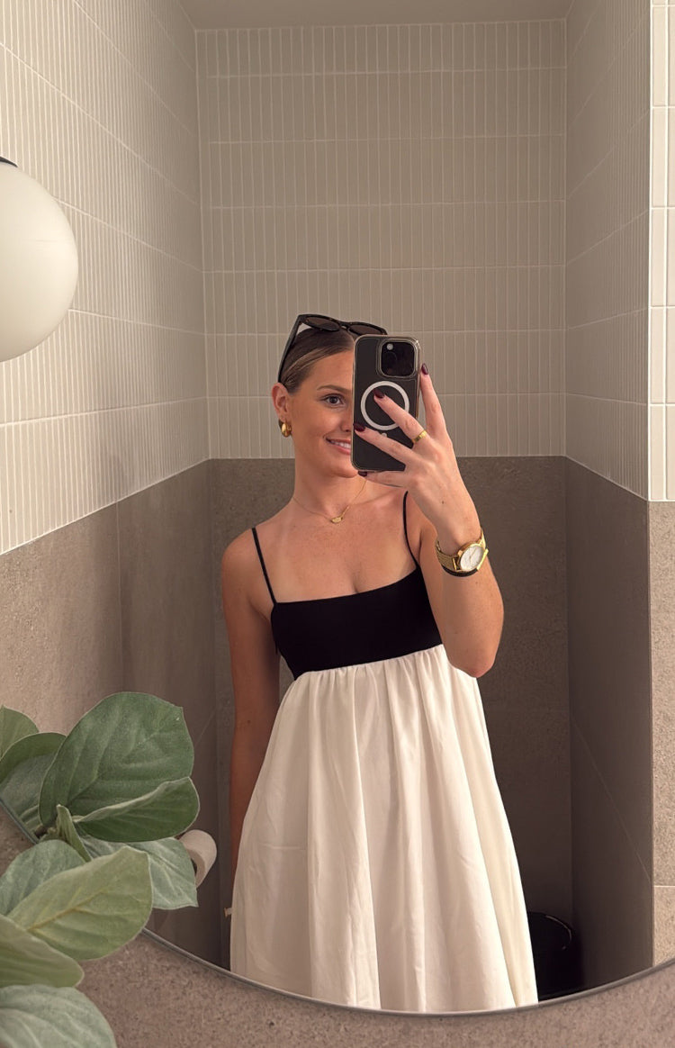 Lily | White Contrast Maxi Dress