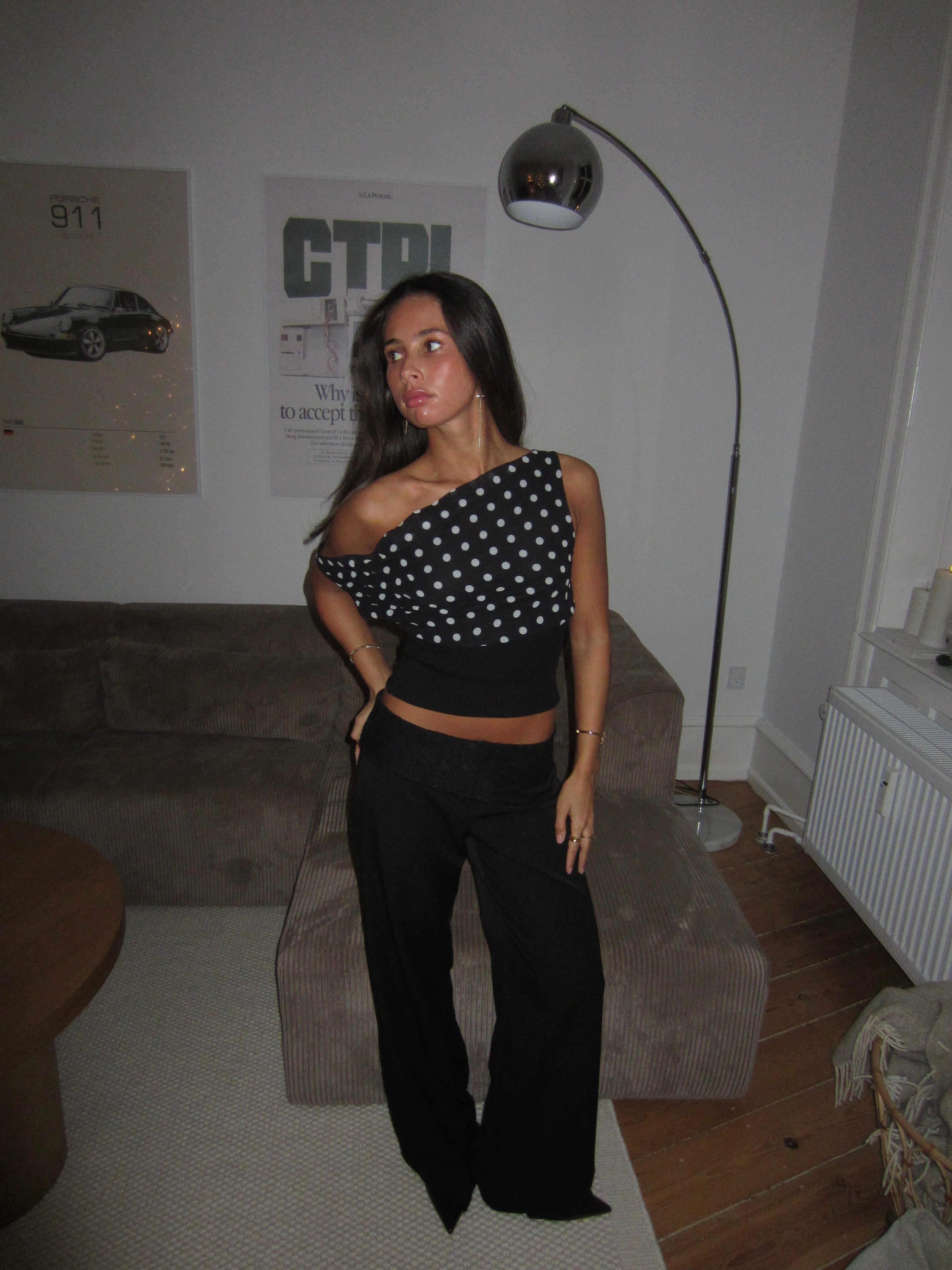 Lily Dot Top - Black & White