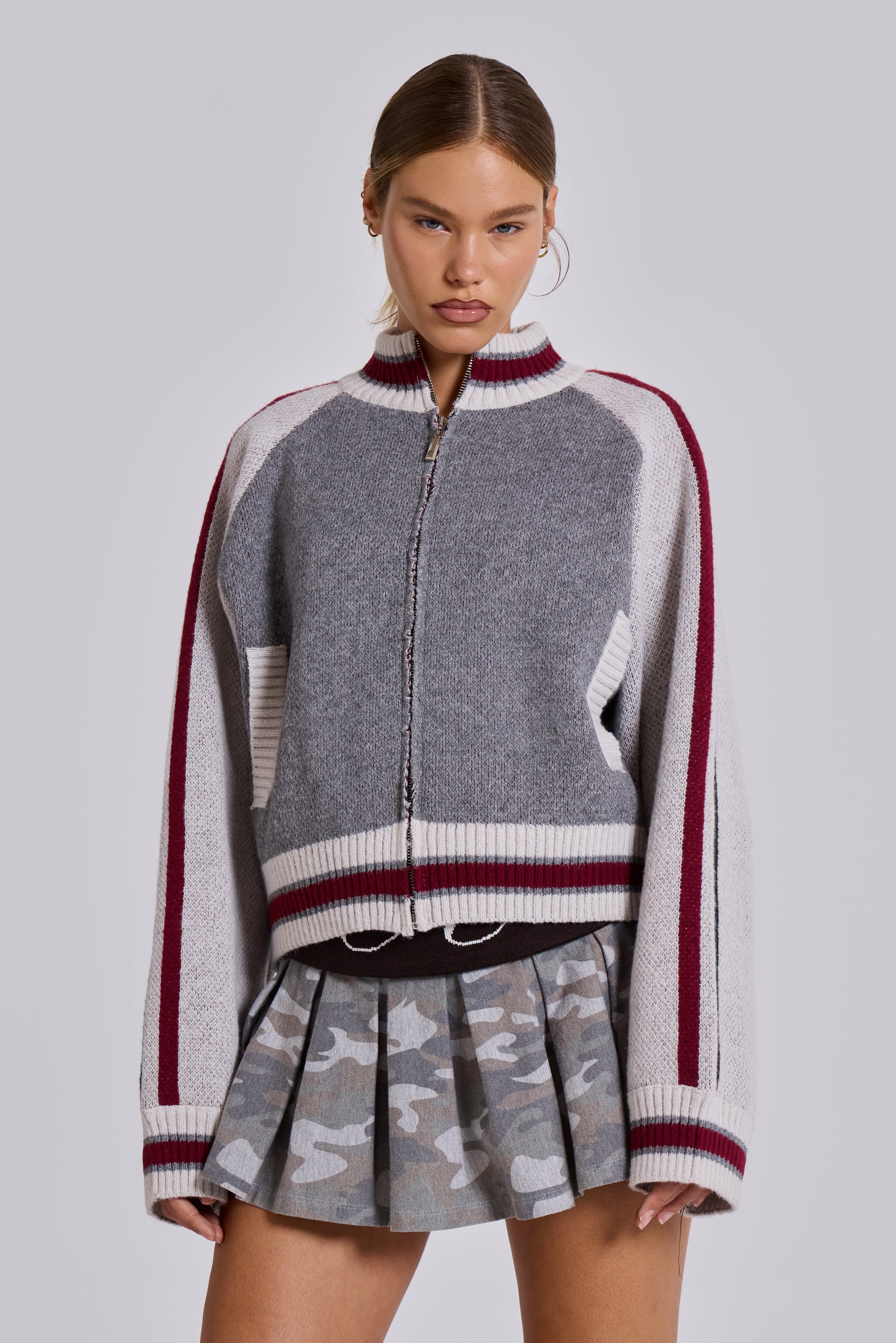 "85" Knitted Bomber Jacket