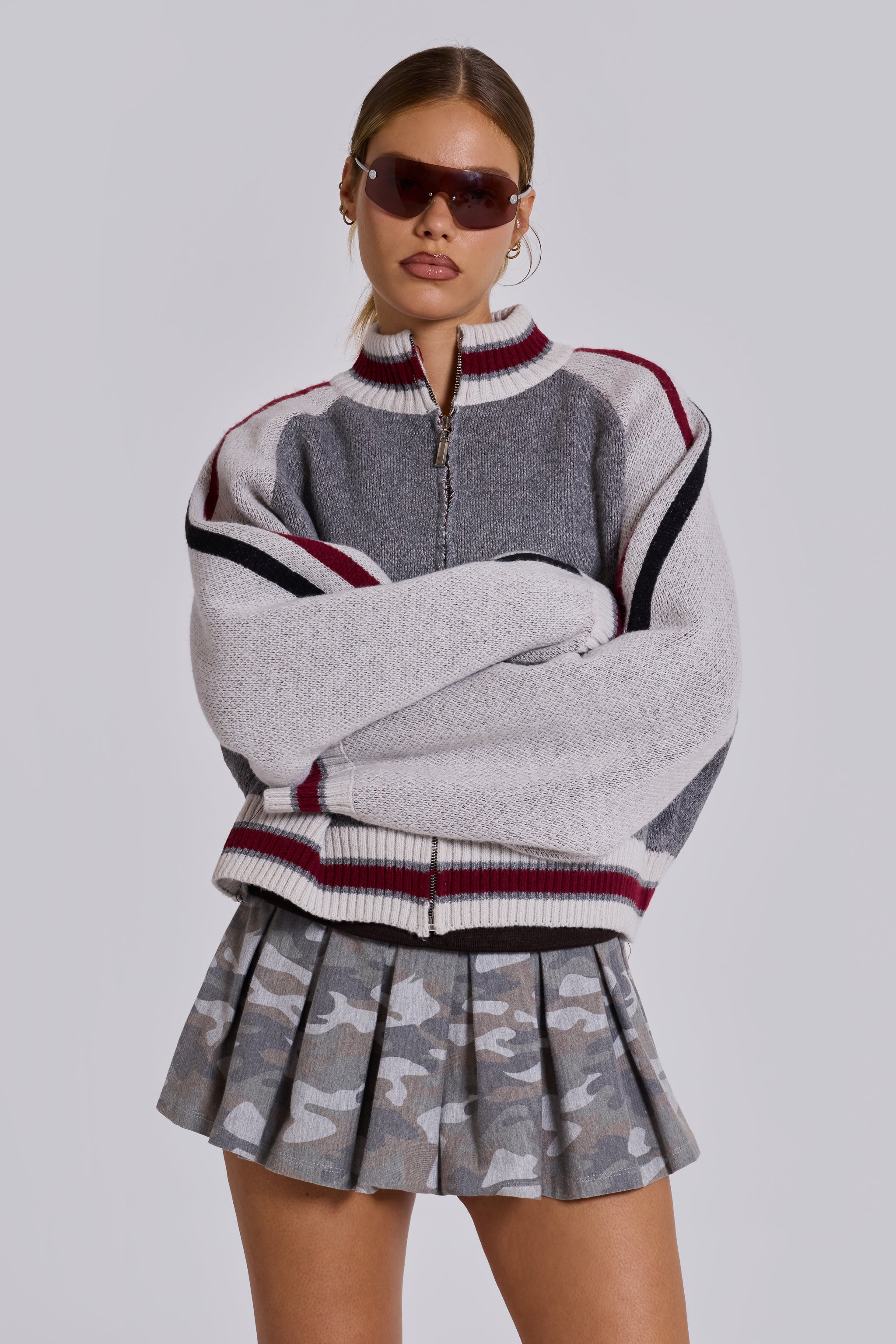 "85" Knitted Bomber Jacket