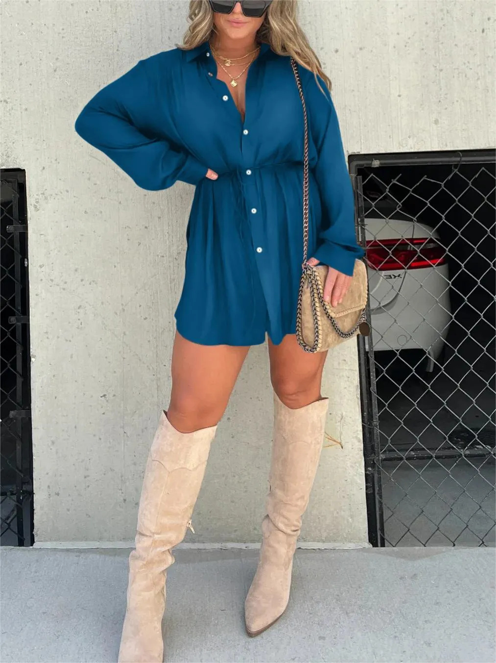 Chloe | Chic Satin Romper Dress
