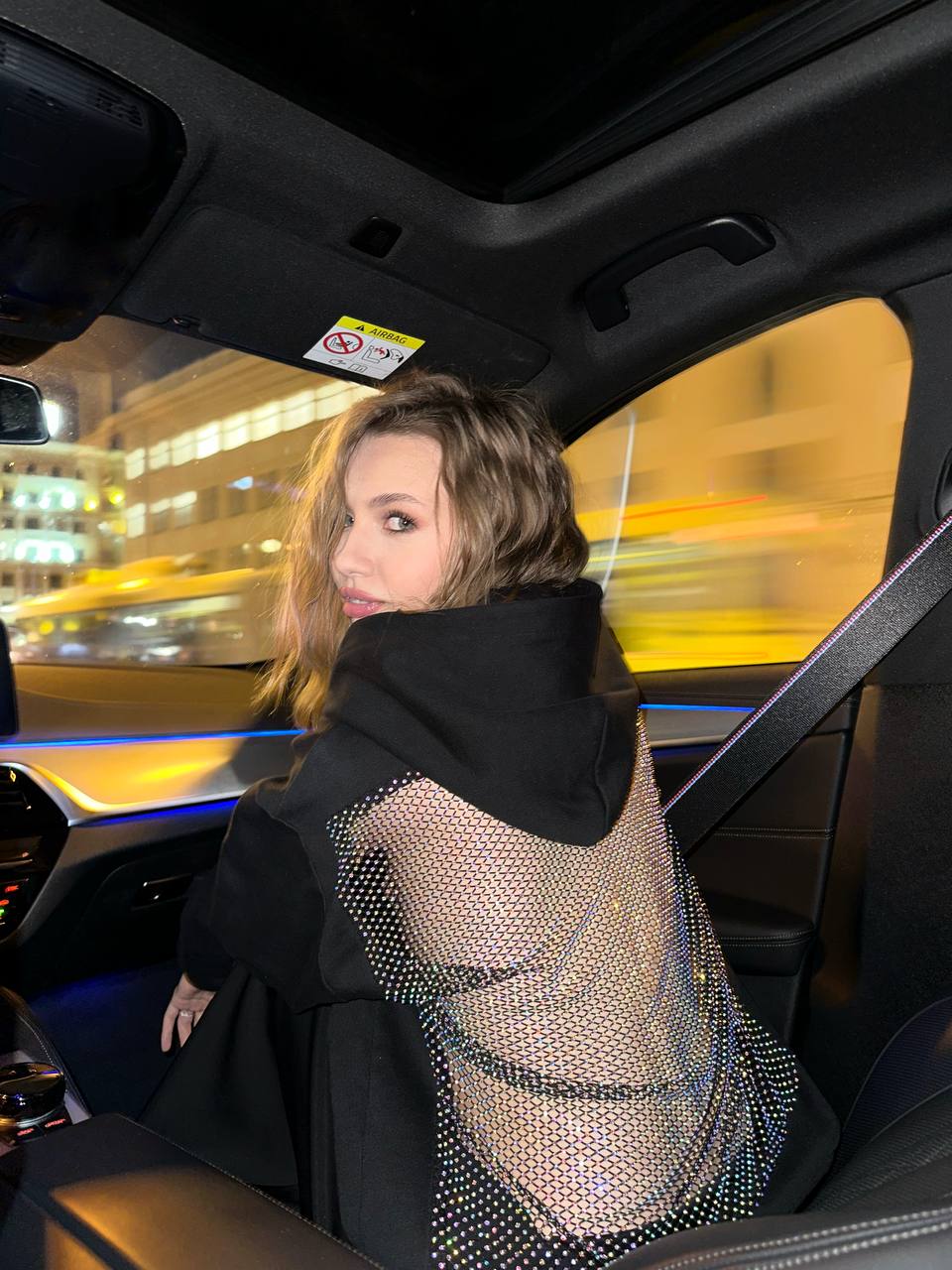 Shiny Open Back Hoodie