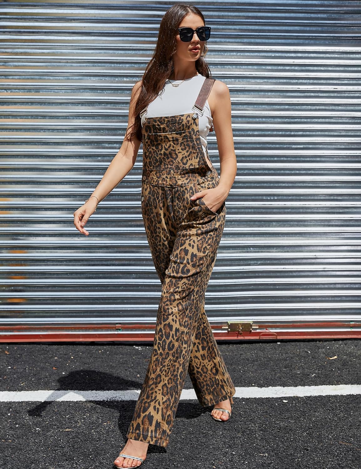 Rose Leopard Overalls
