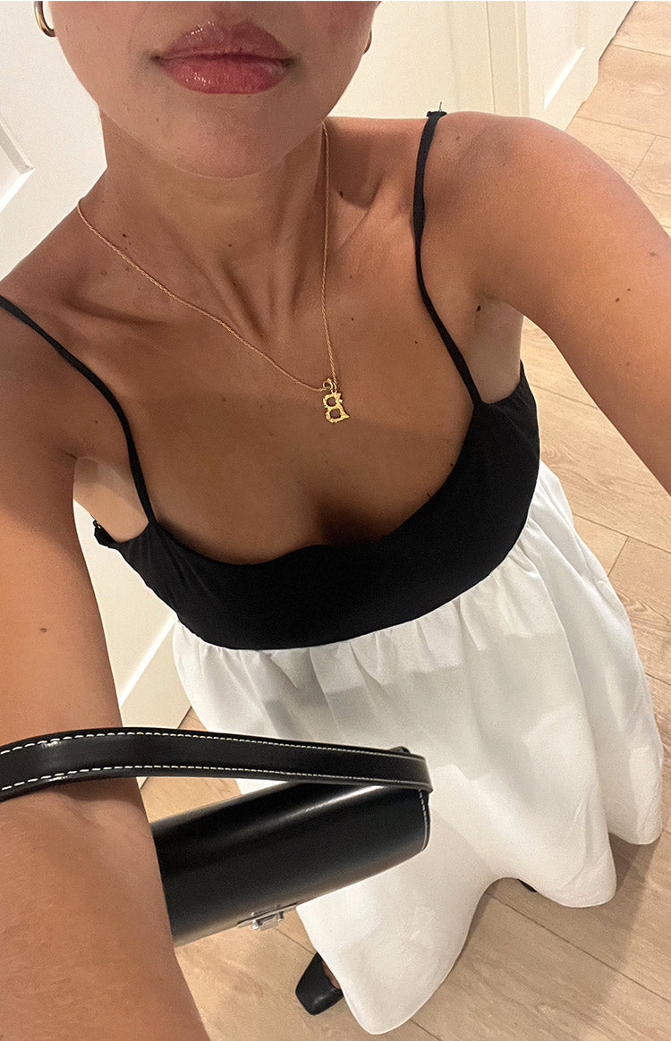 Lily | White Contrast Maxi Dress