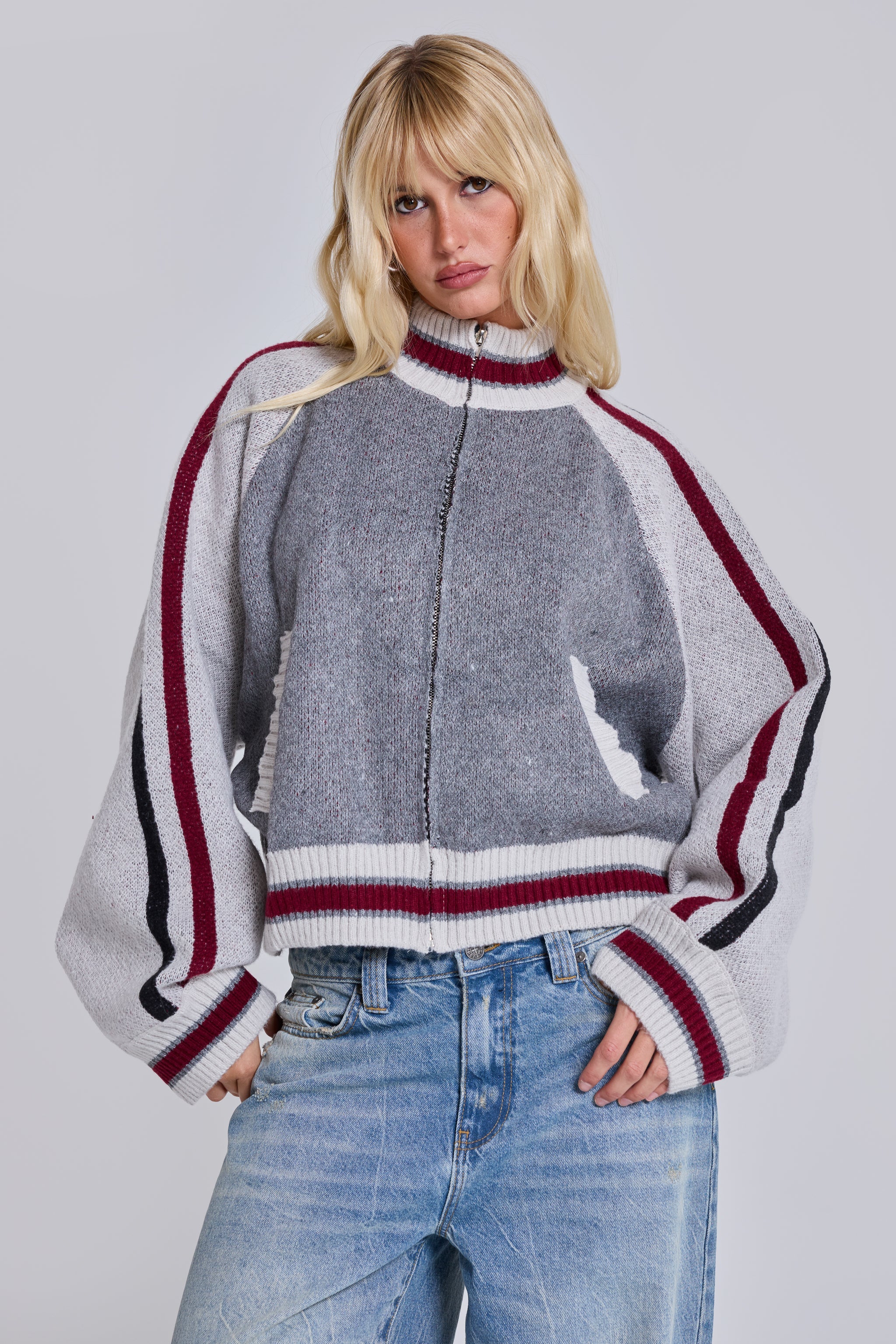 "85" Knitted Bomber Jacket