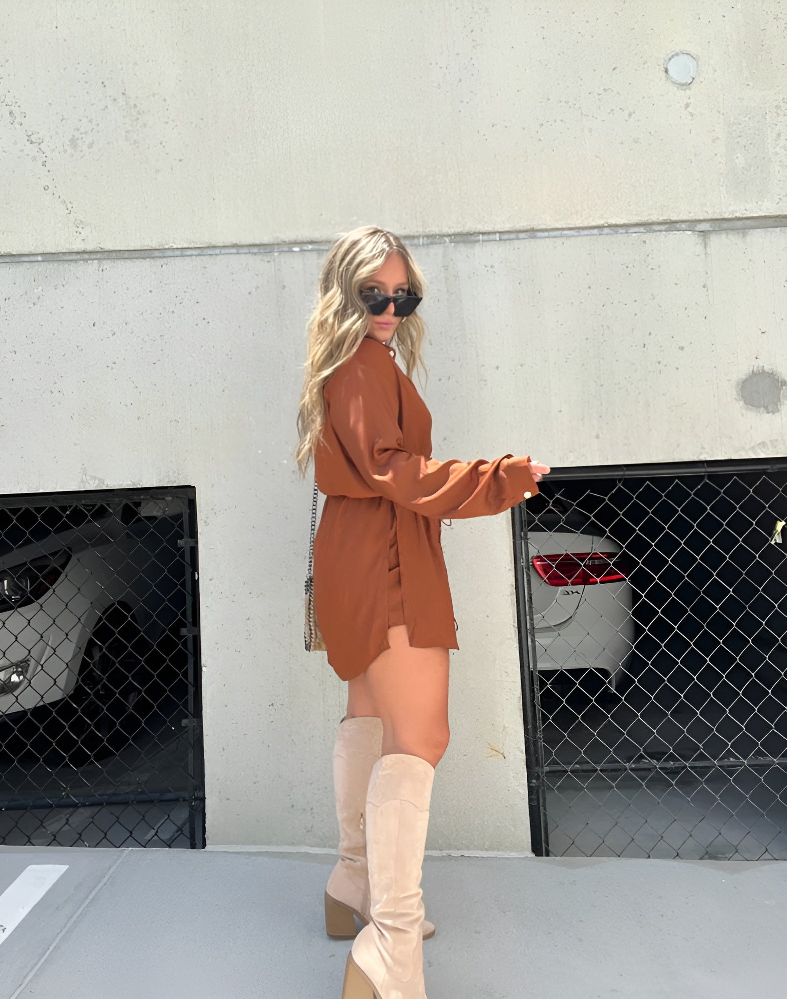Chloe | Chic Satin Romper Dress