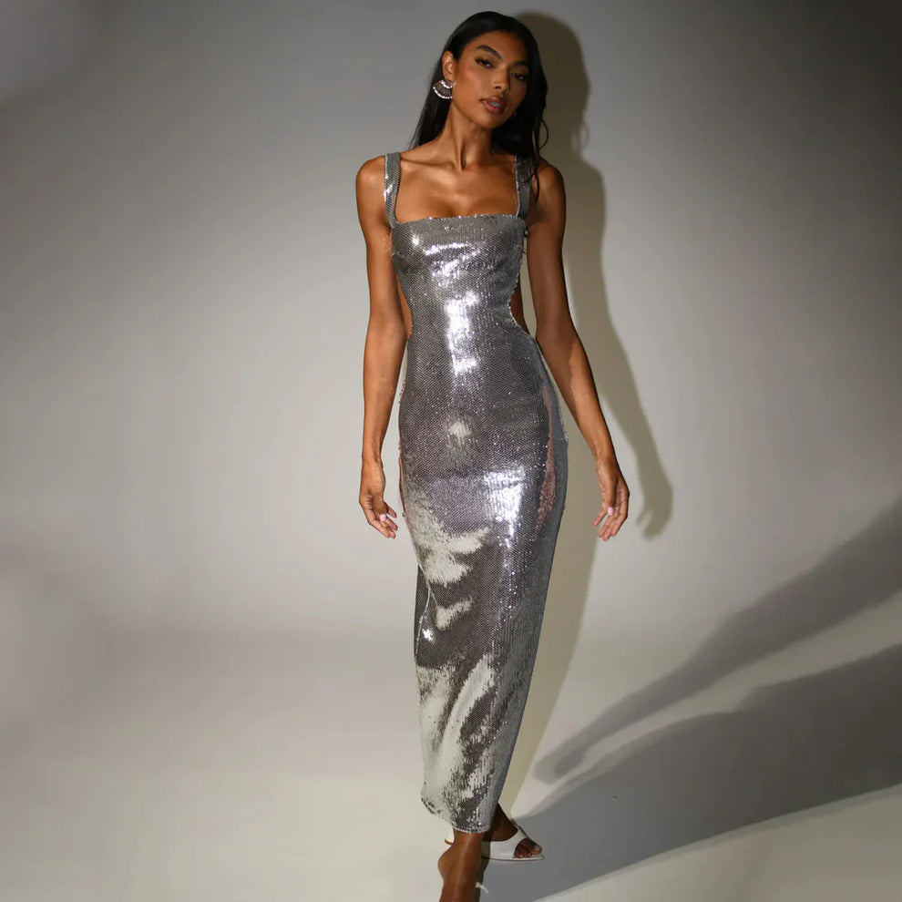 Chloe's Sparkling Maxi Dress