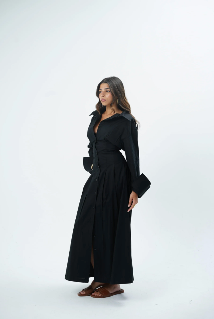 ROSE CORSET MIDI DRESS