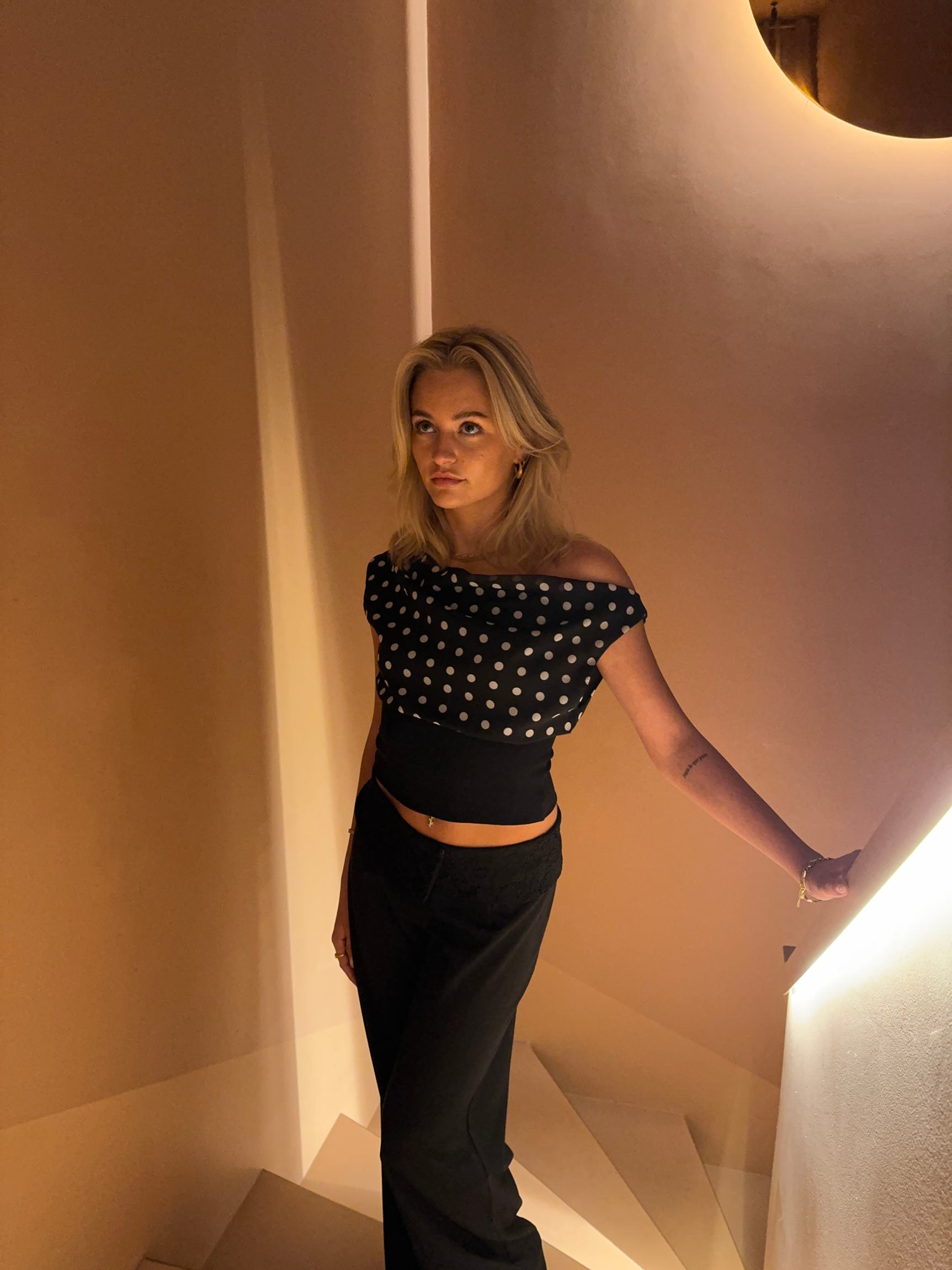 Lily Dot Top - Black & White