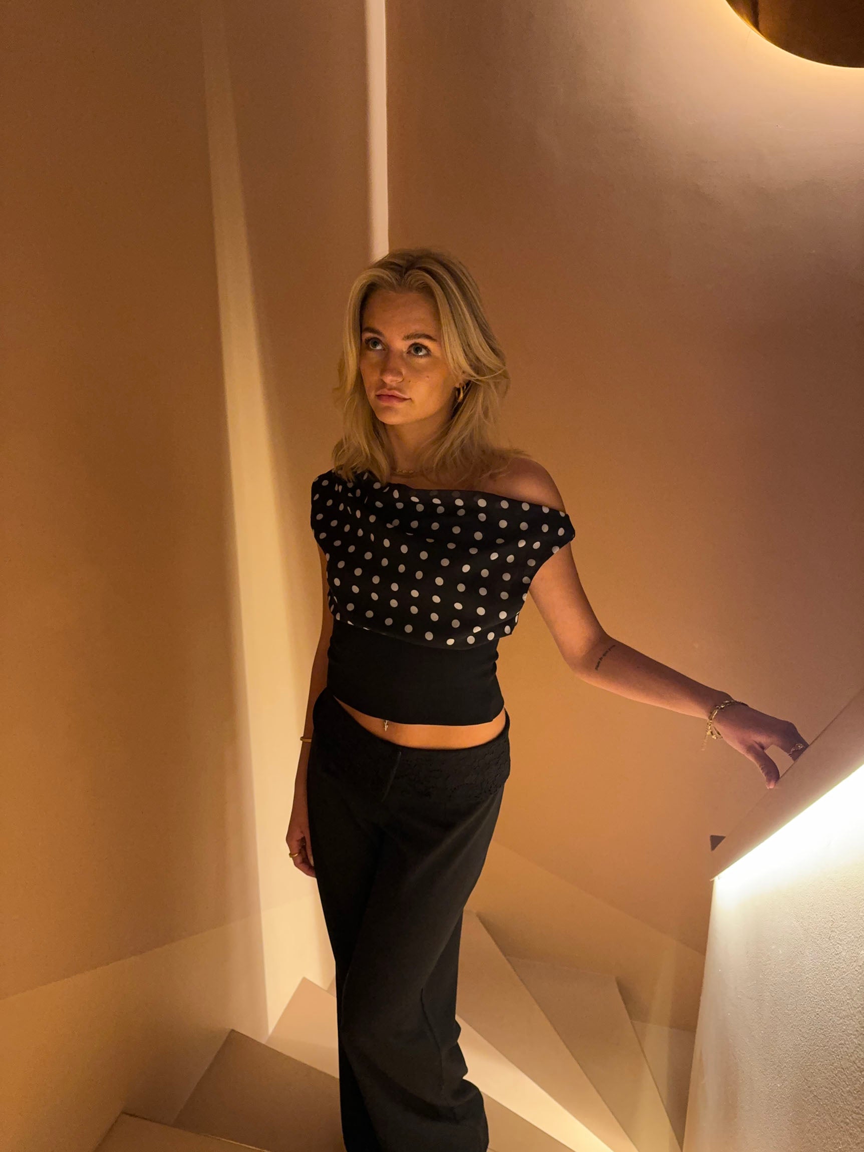 Lily Dot Top - Black & White
