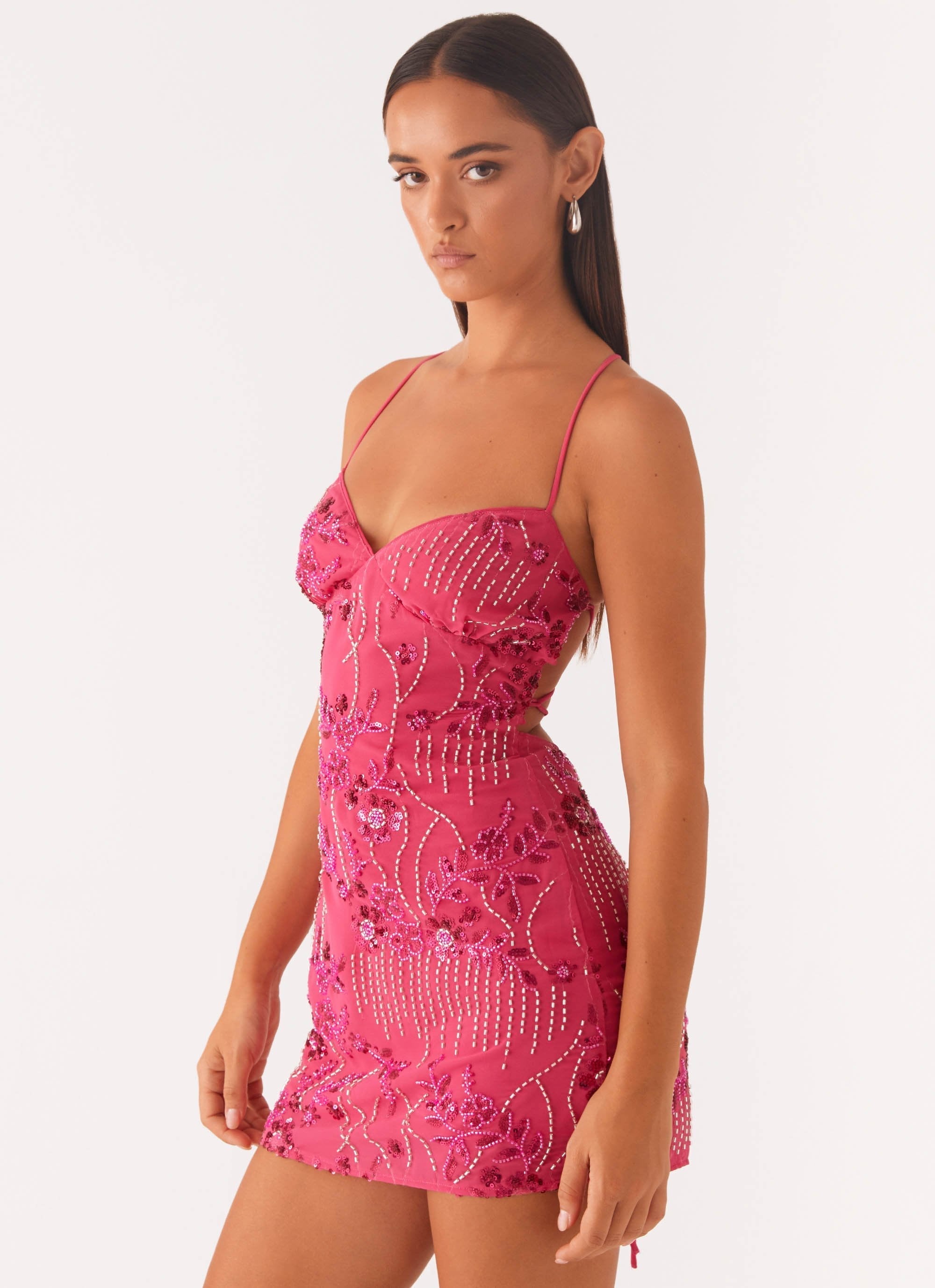 Rose Sequin Mini Dress