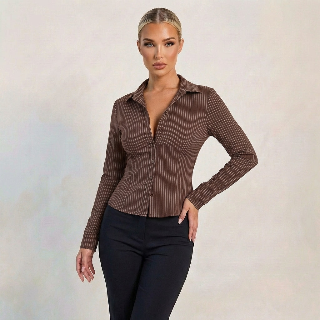 Women’s Striped Button Down Shirt