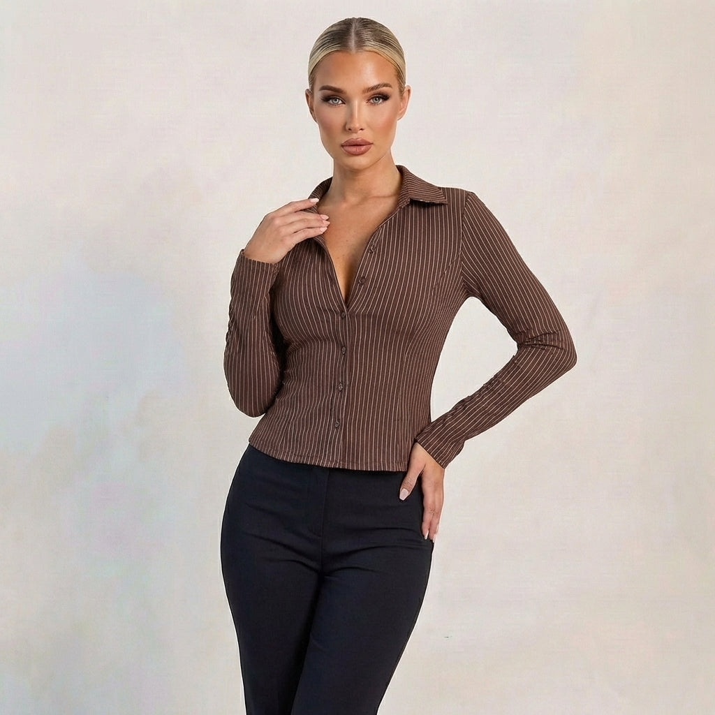 Women’s Striped Button Down Shirt