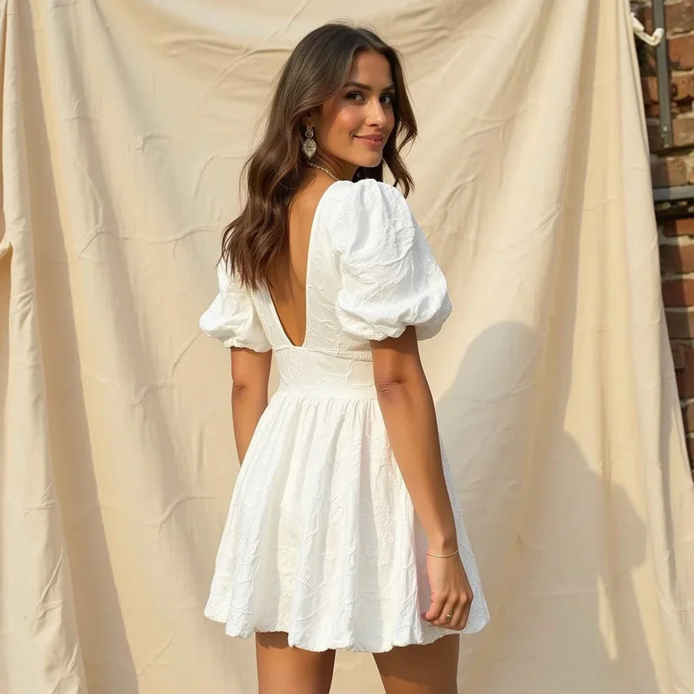 Lana - White Floral Dress