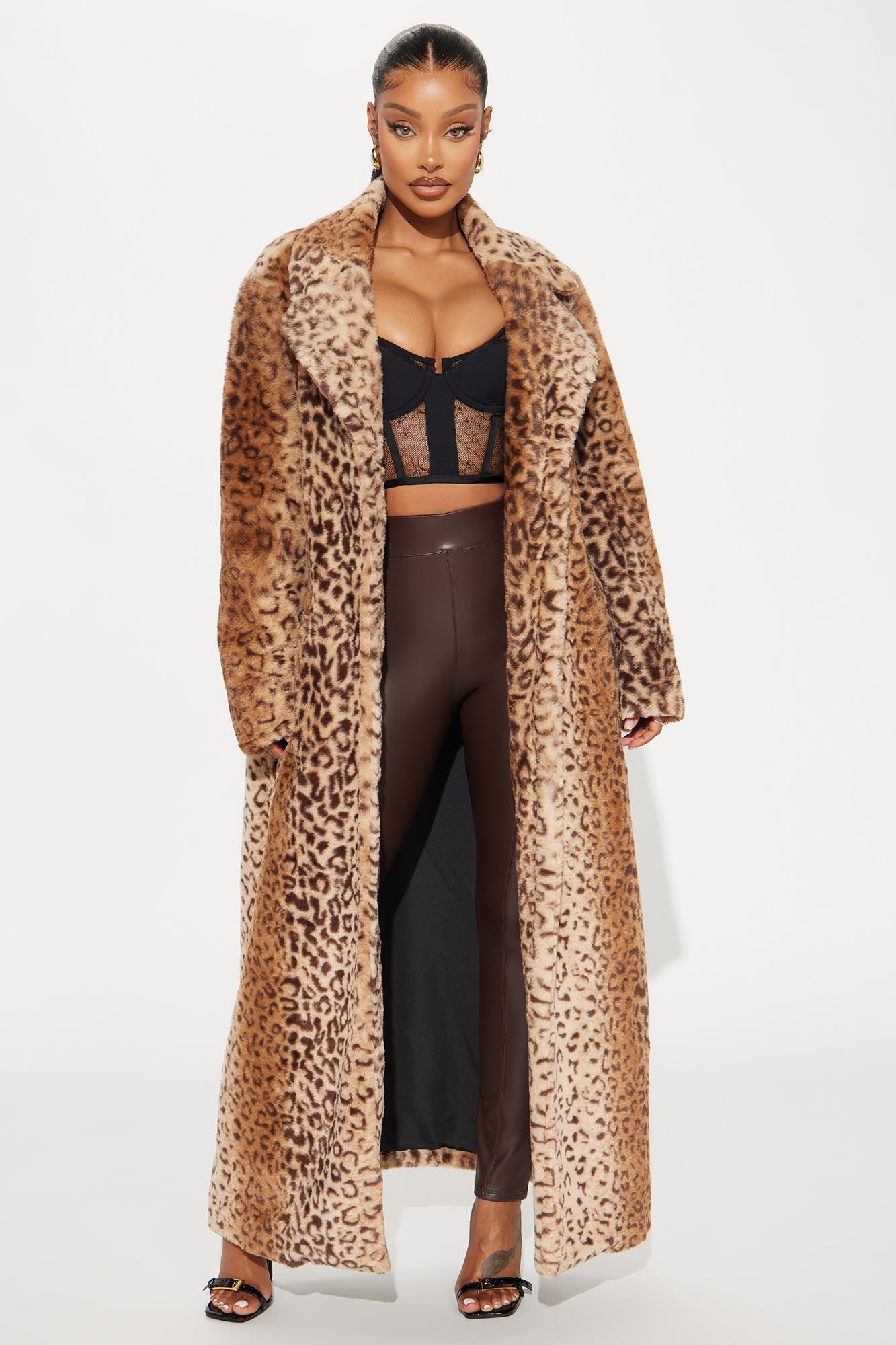 Lily Leopard Faux Fur Coat