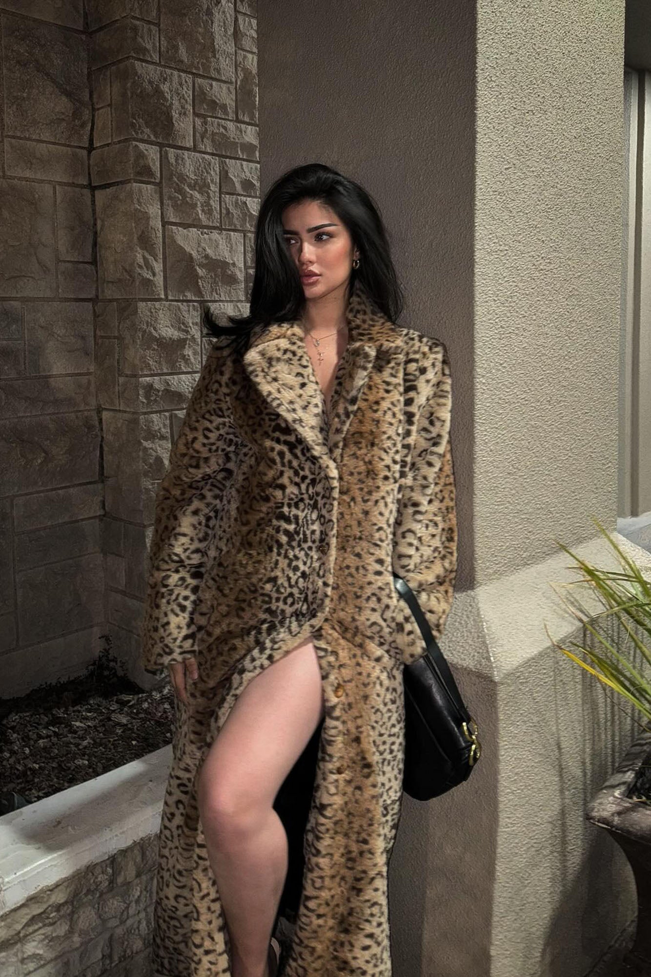Lily Leopard Faux Fur Coat