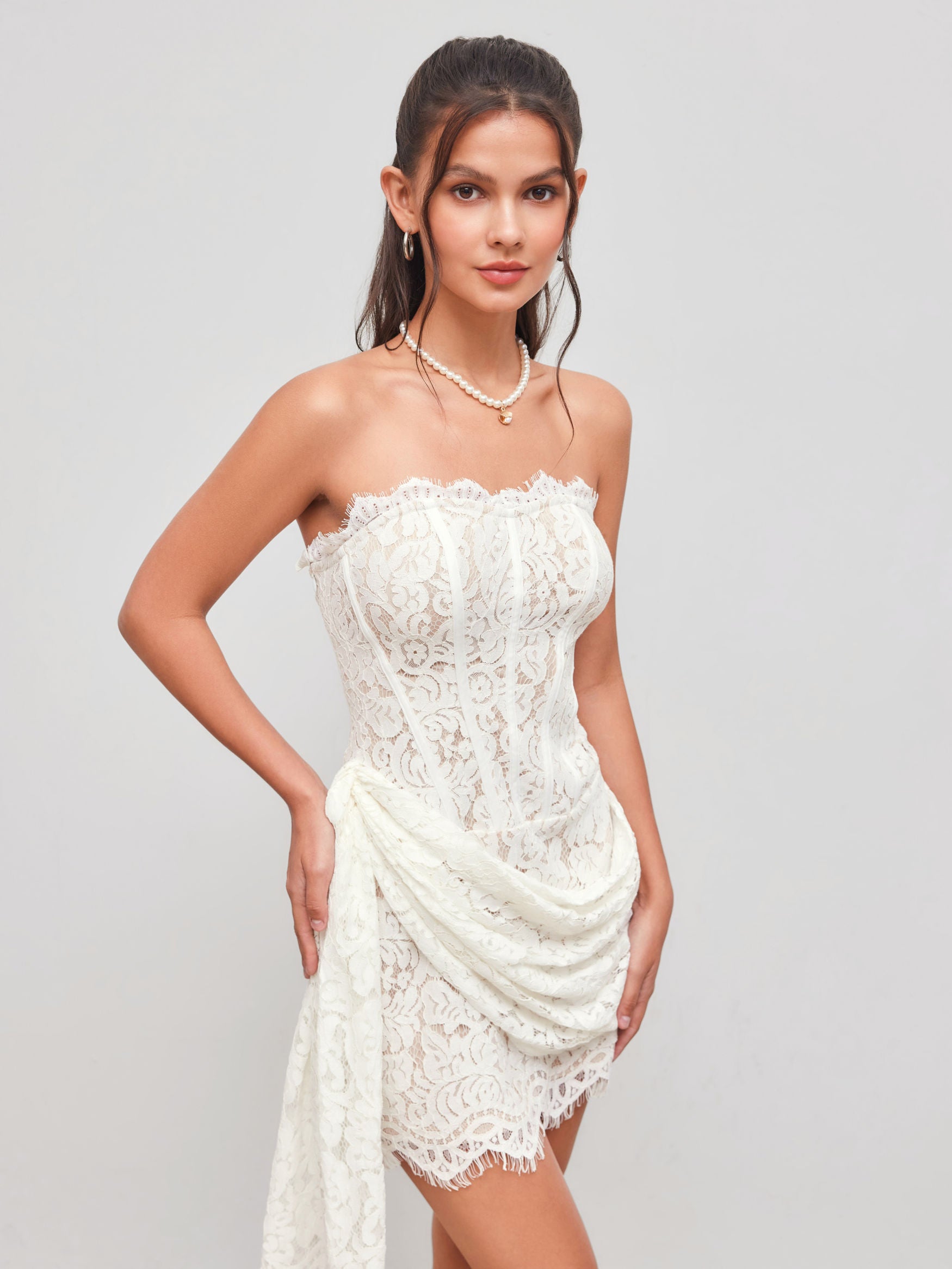 Lily Lace Tie Mini Dress