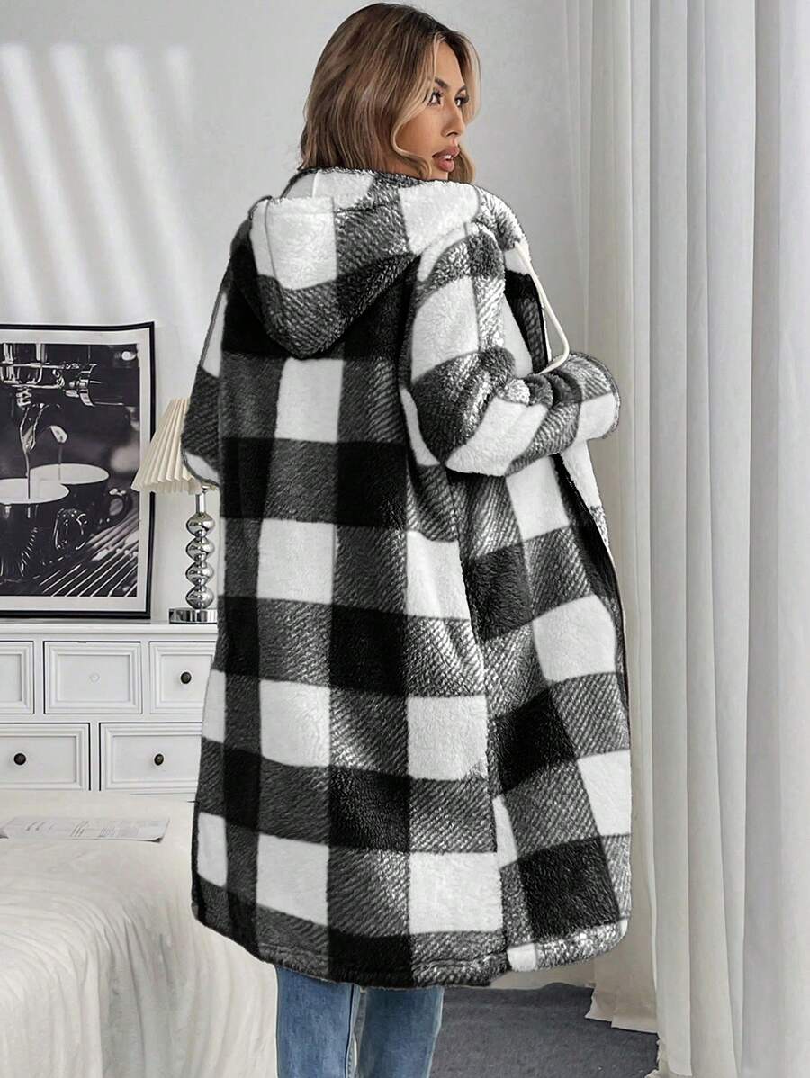 Zip-Up Long Fleece Cardigan