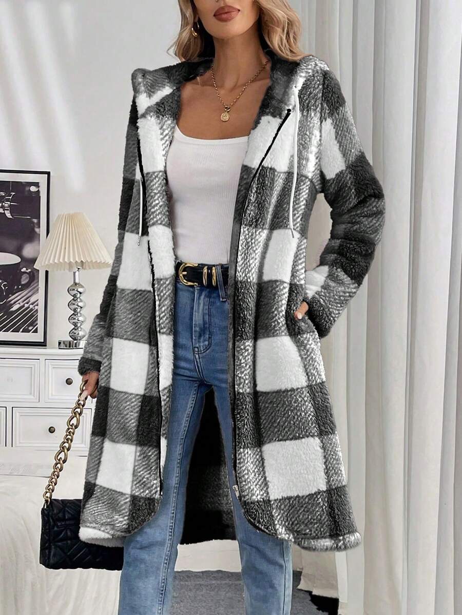 Zip-Up Long Fleece Cardigan