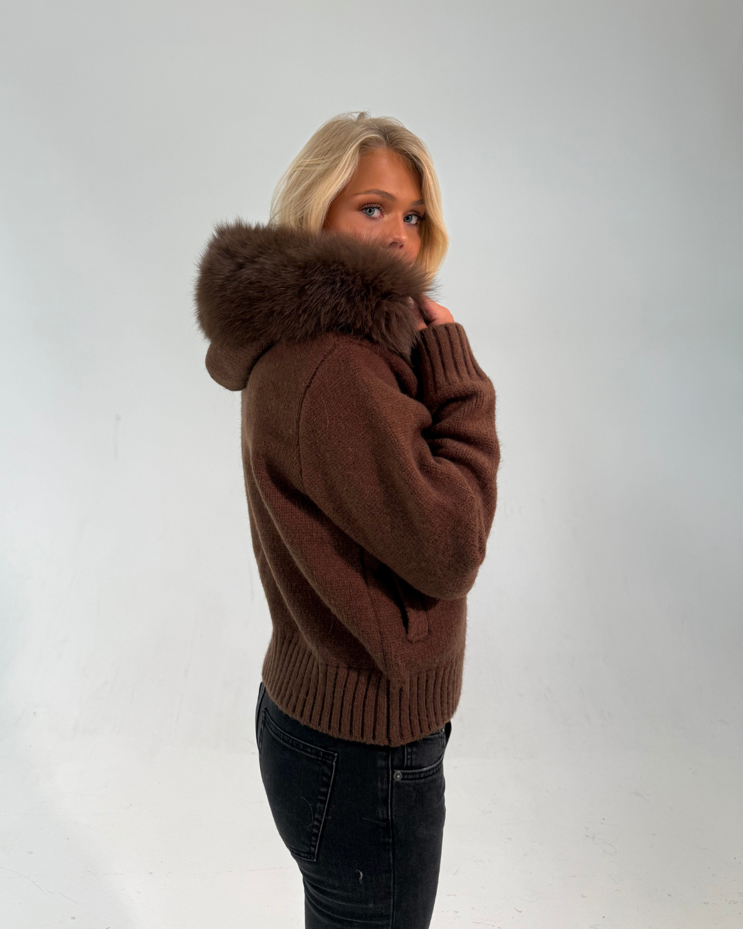 Rose Fur Jacket  - Dark Brown