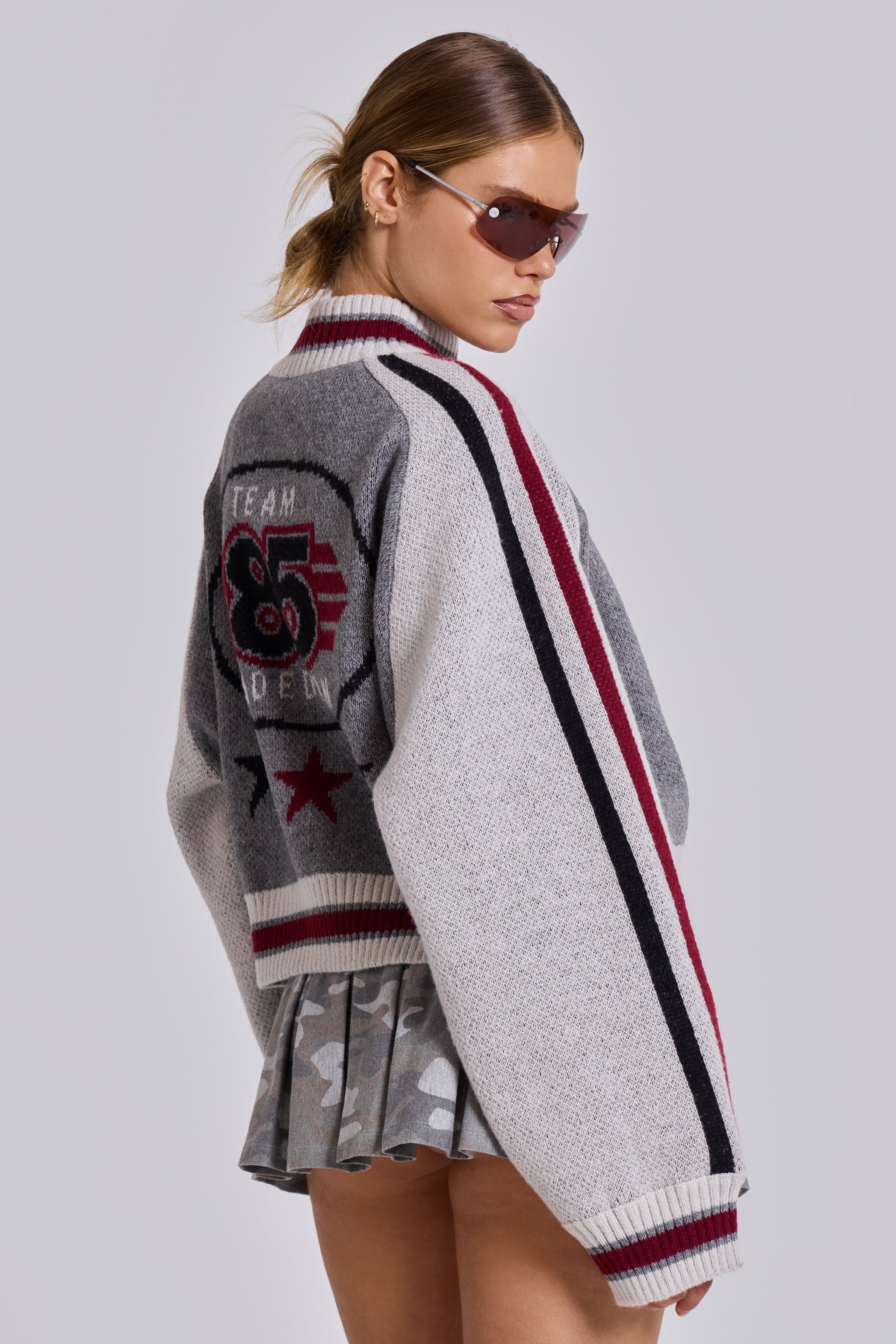 "85" Knitted Bomber Jacket