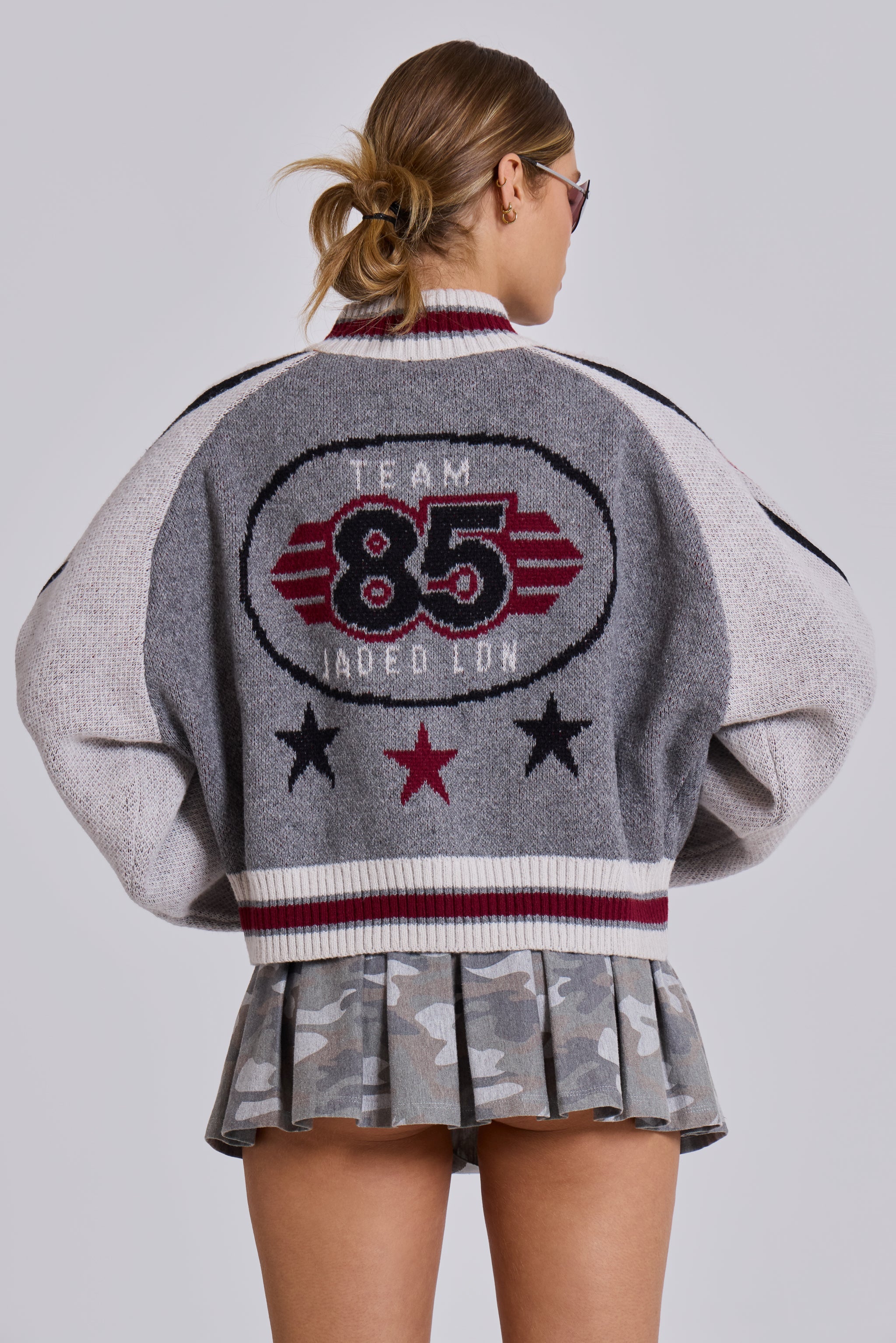 "85" Knitted Bomber Jacket