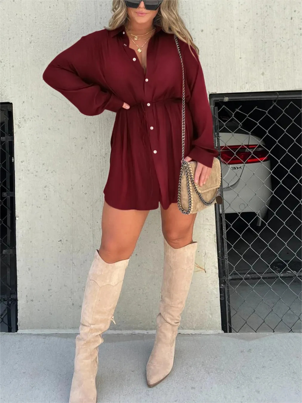 Chloe | Chic Satin Romper Dress