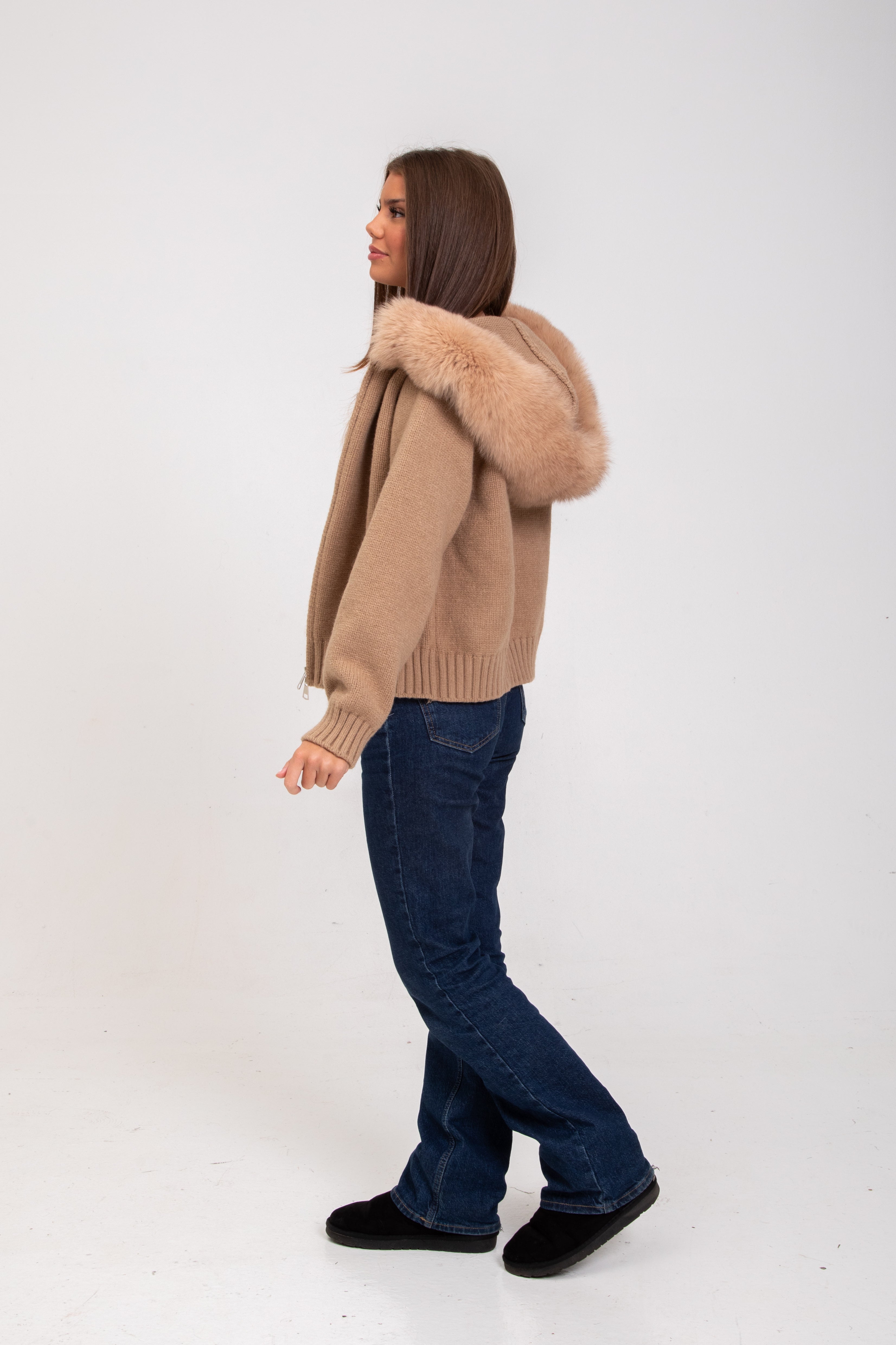 Rose Fur Jacket - Brown