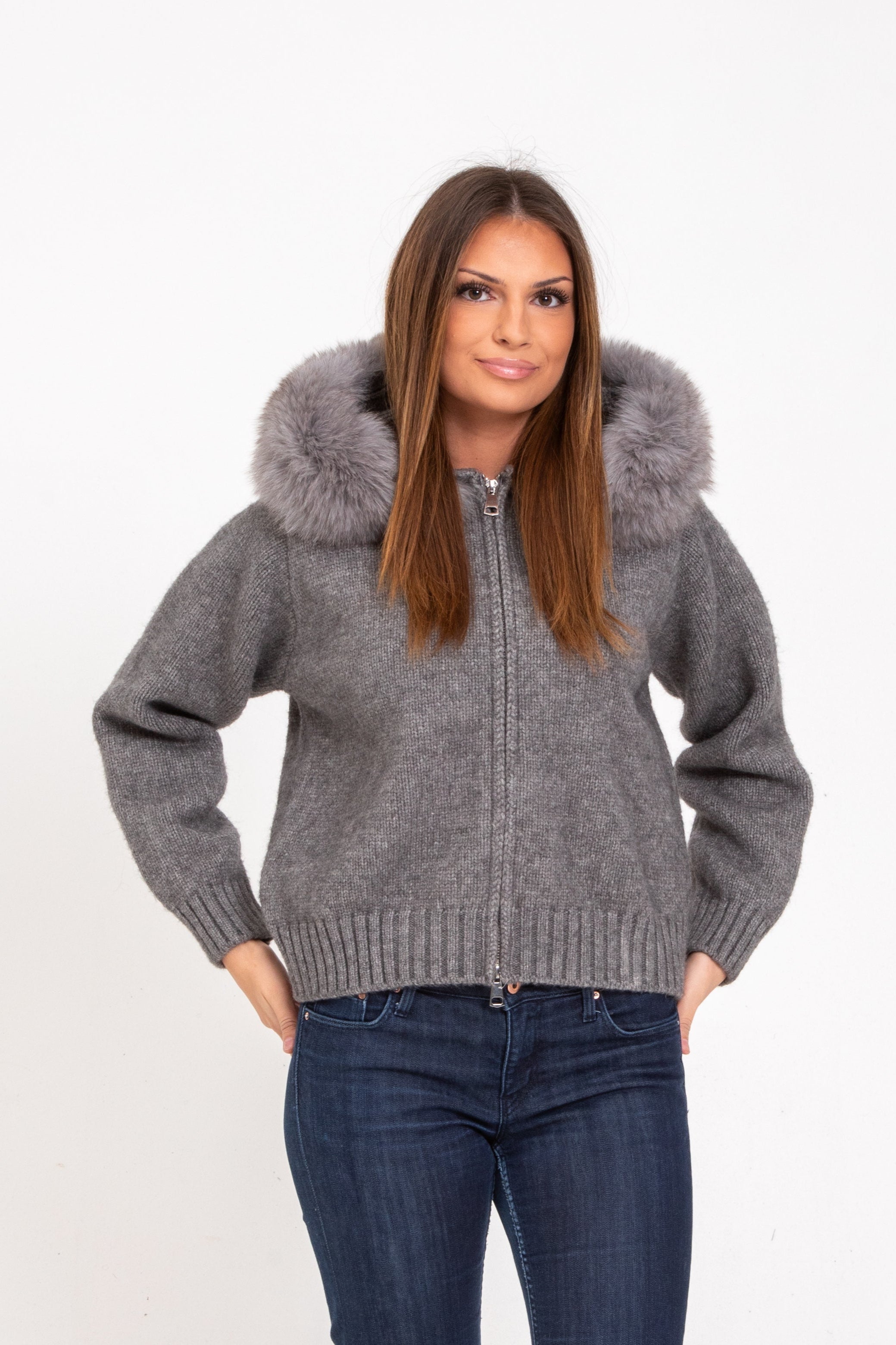 Rose Fur Jacket - Gray