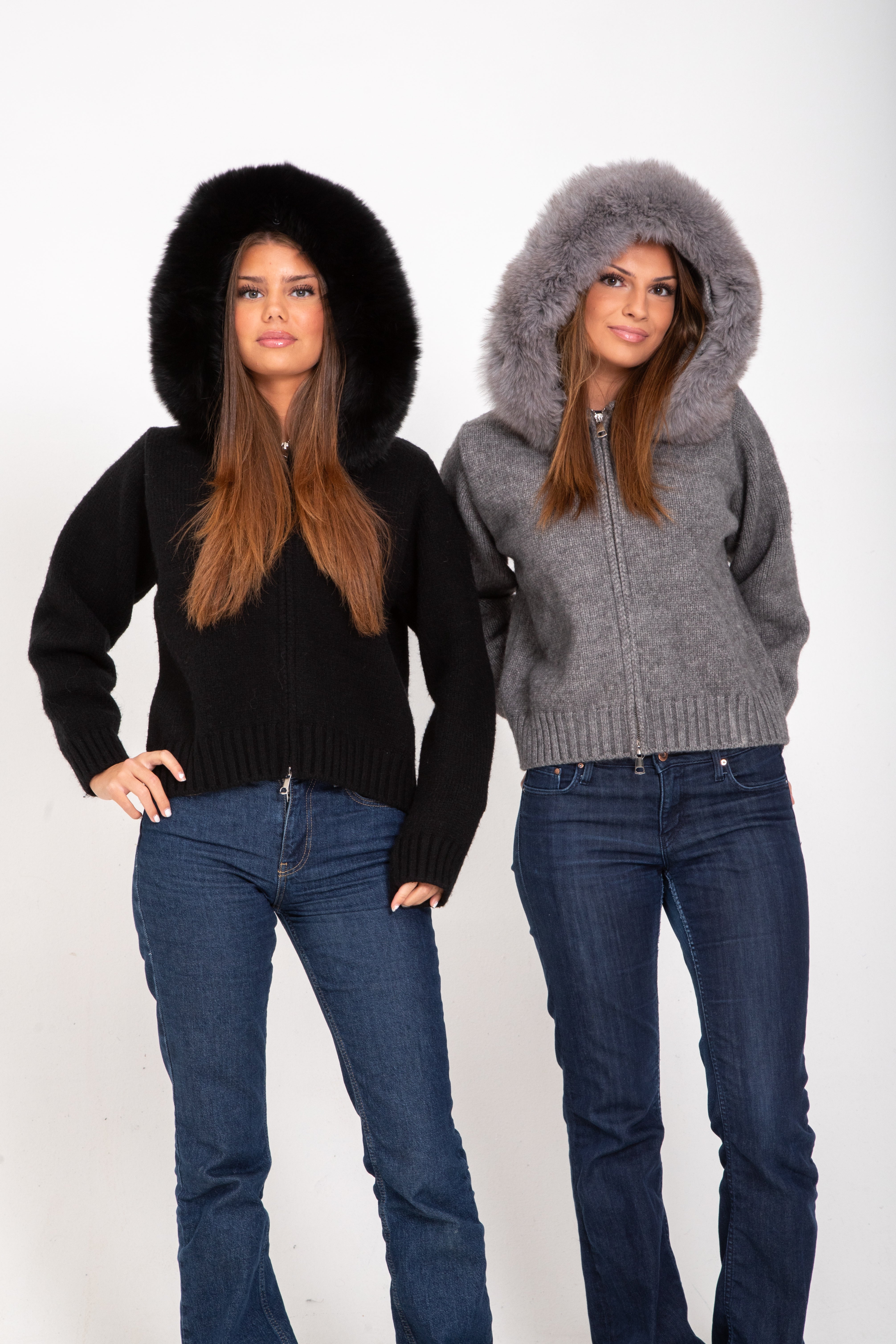 Rose Fur Jacket - Black