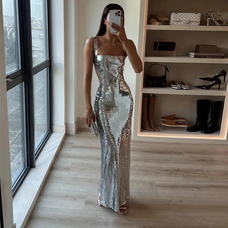 Chloe's Sparkling Maxi Dress