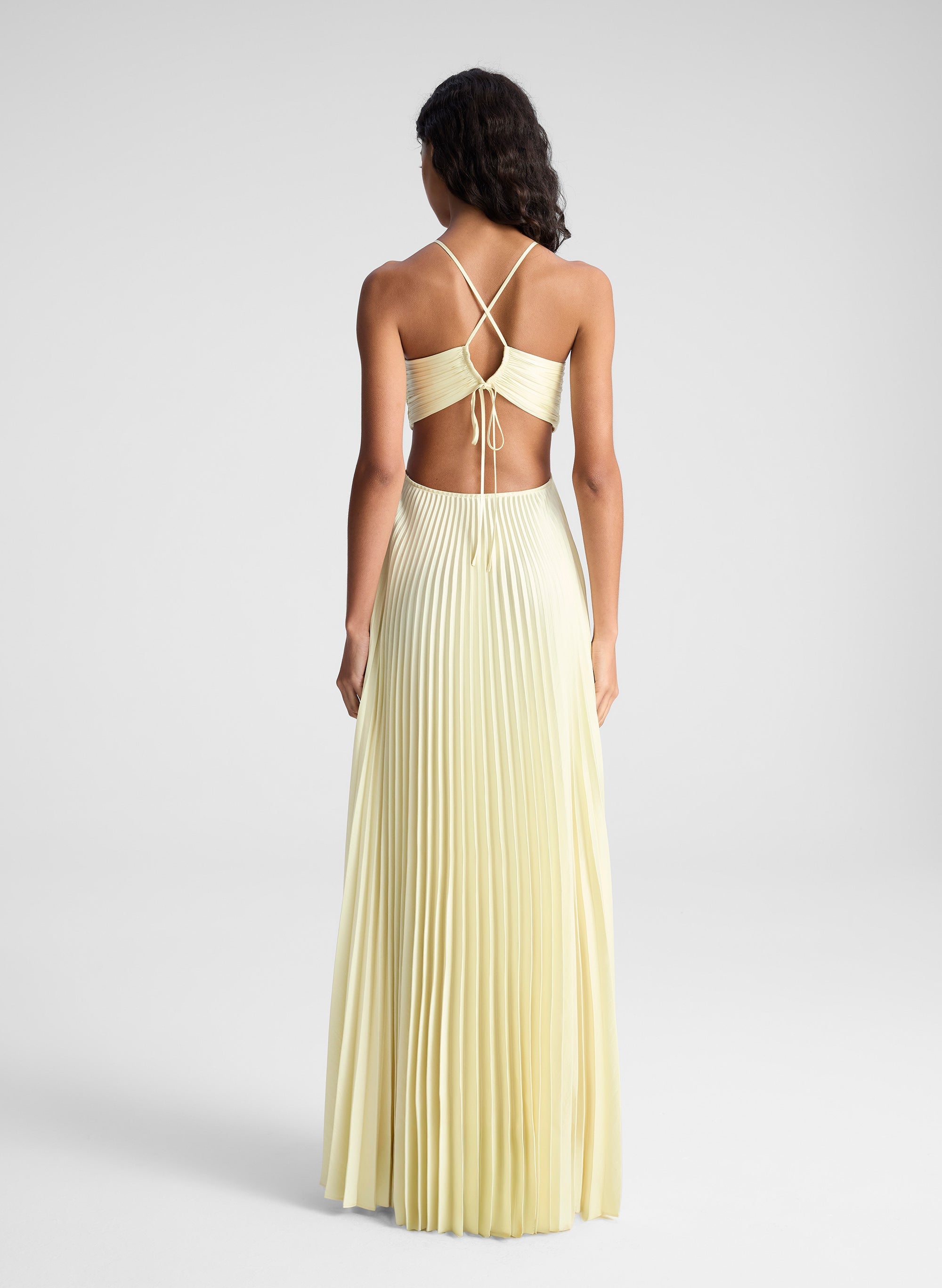 Grace Satin Pleated Maxi Dress