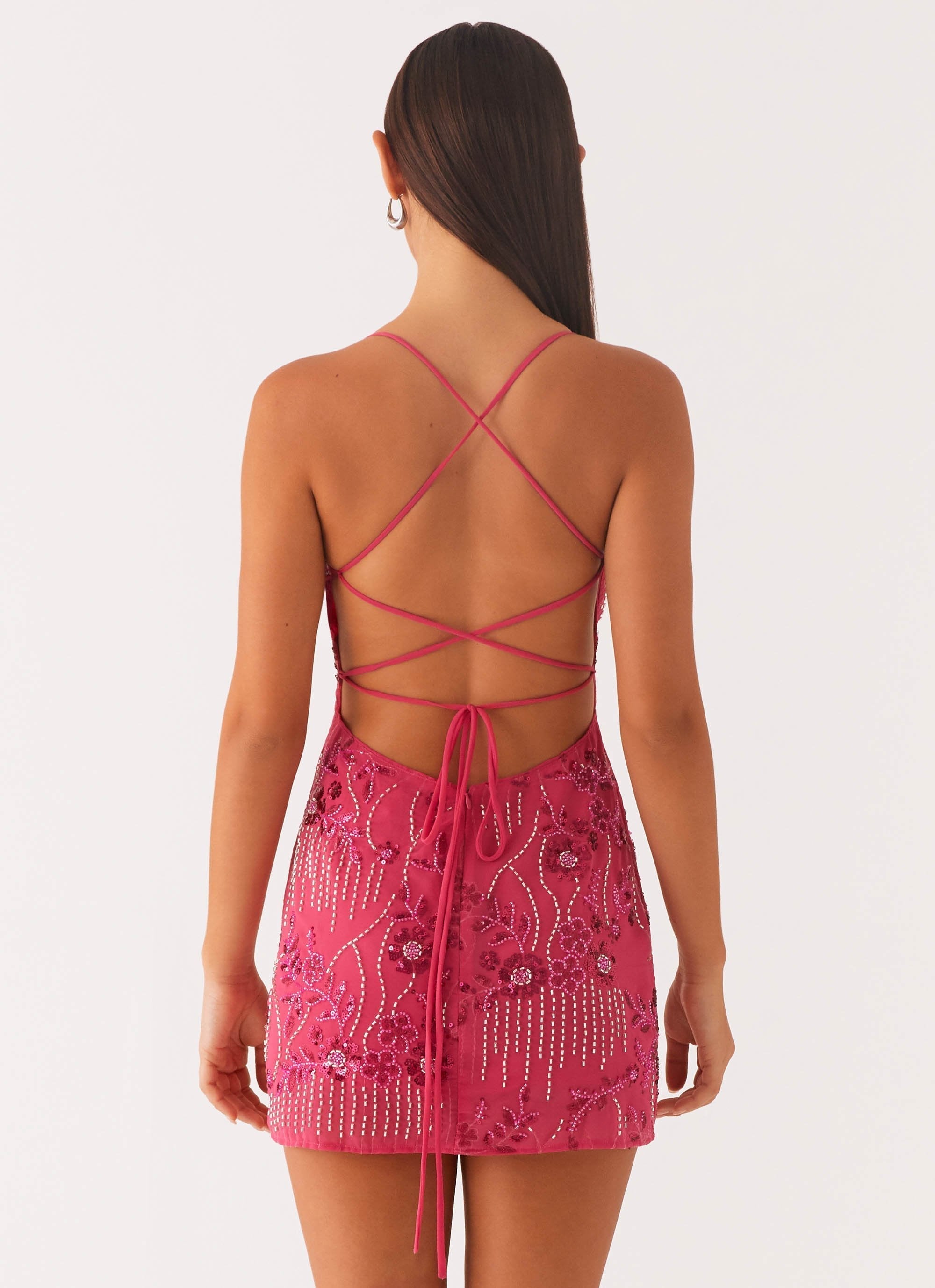 Rose Sequin Mini Dress