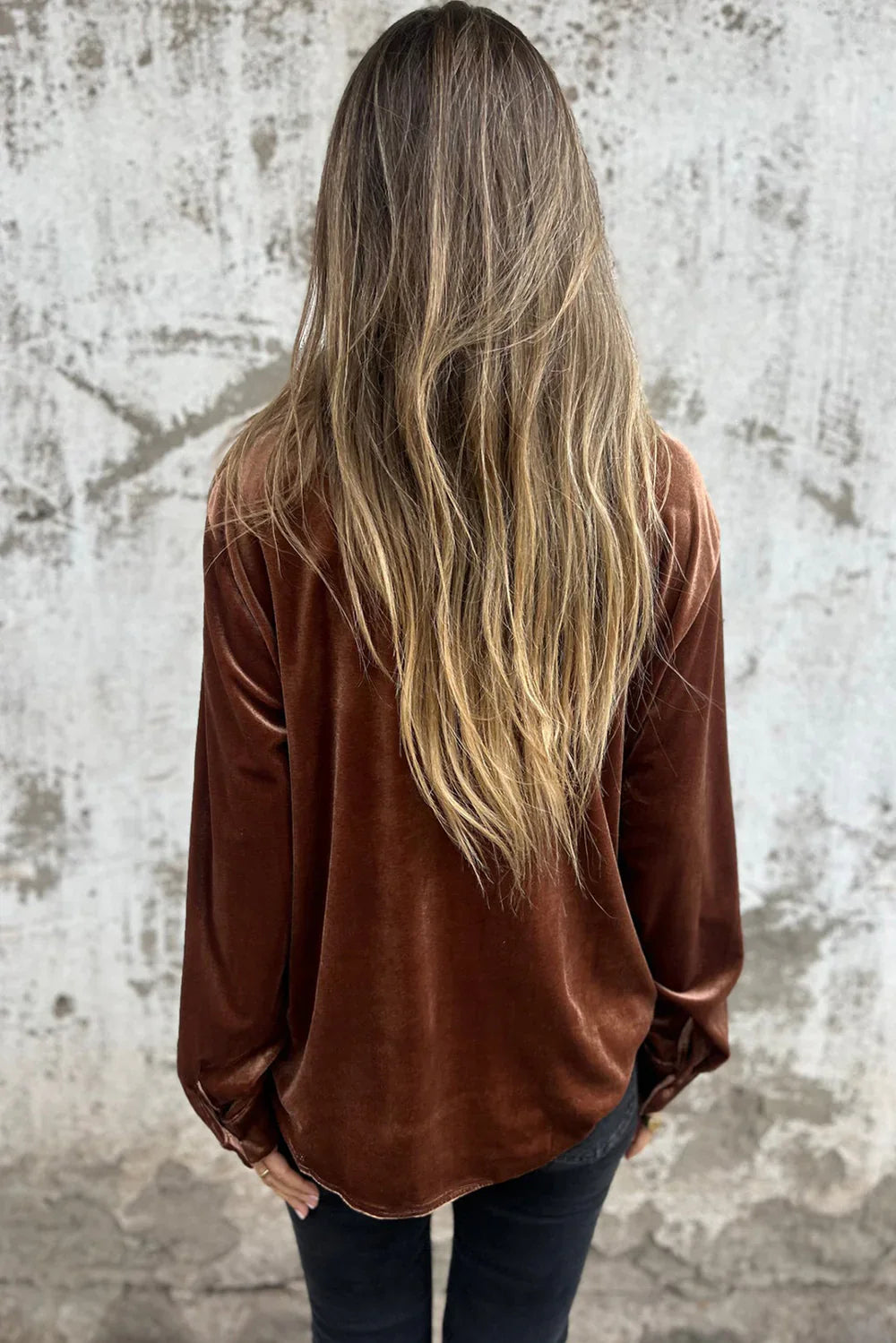 Clara | Velvet Button-Up Blouse
