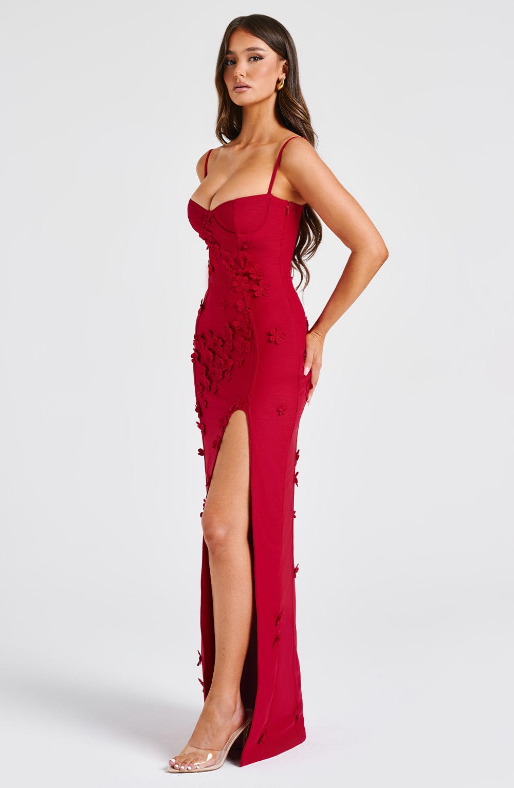 Georgina Maxi Dress - Red Lined
