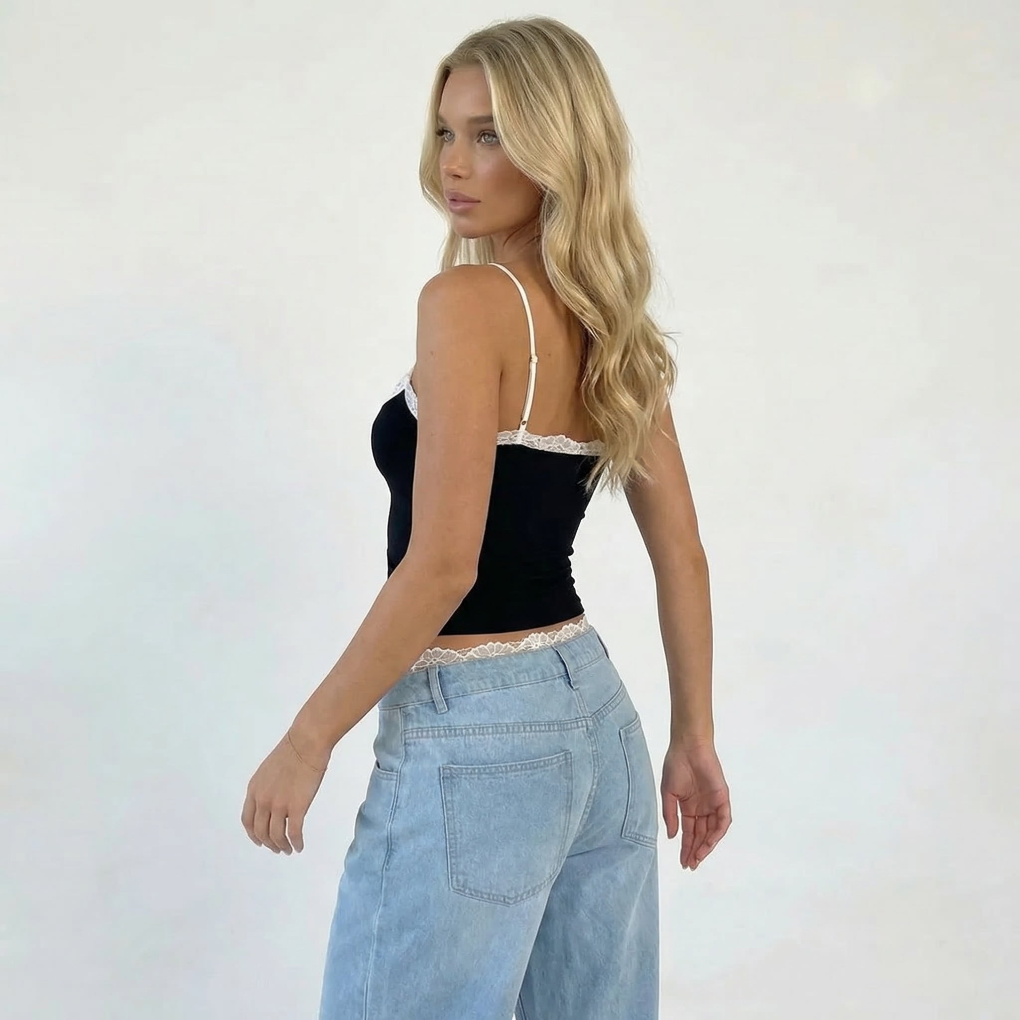 Women’s Lace Trim Cami Tank Top