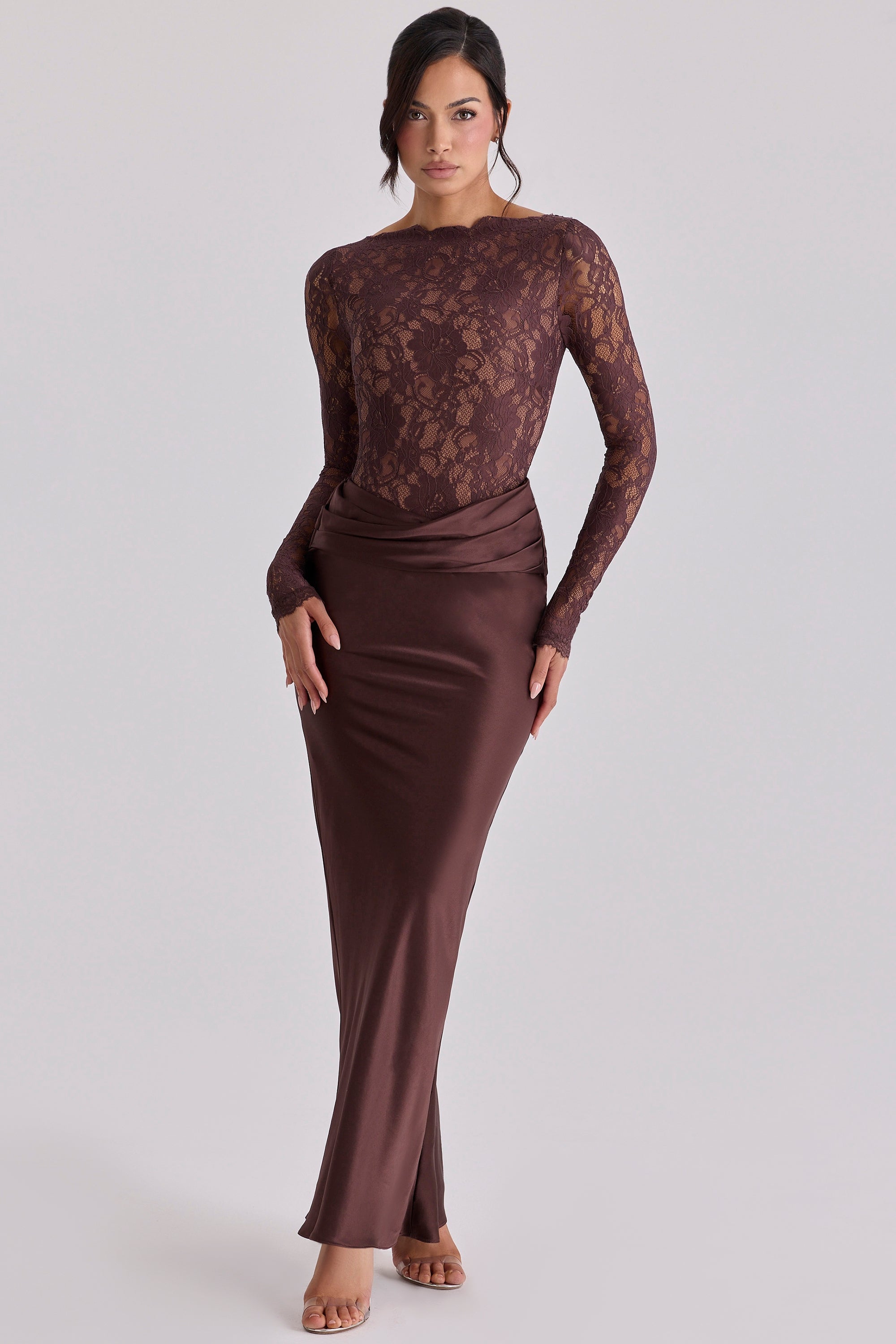 Rose embroidered lace maxi dress - limited edition