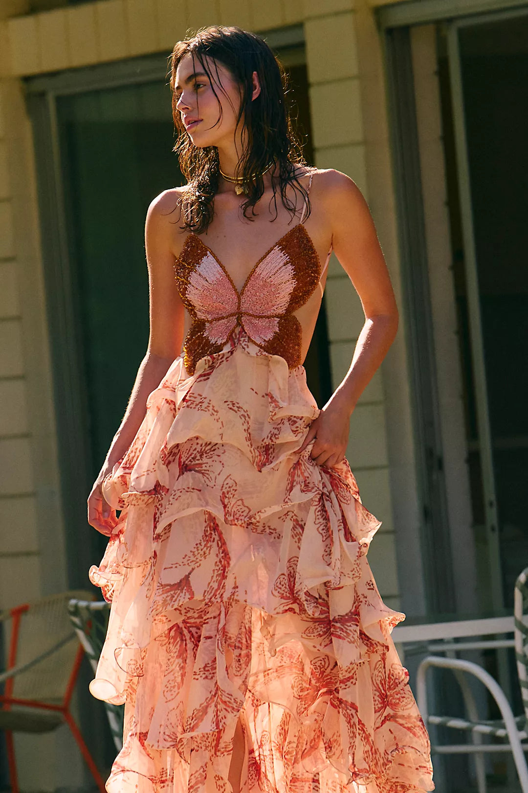 Sunset Butterfly Maxi Dress